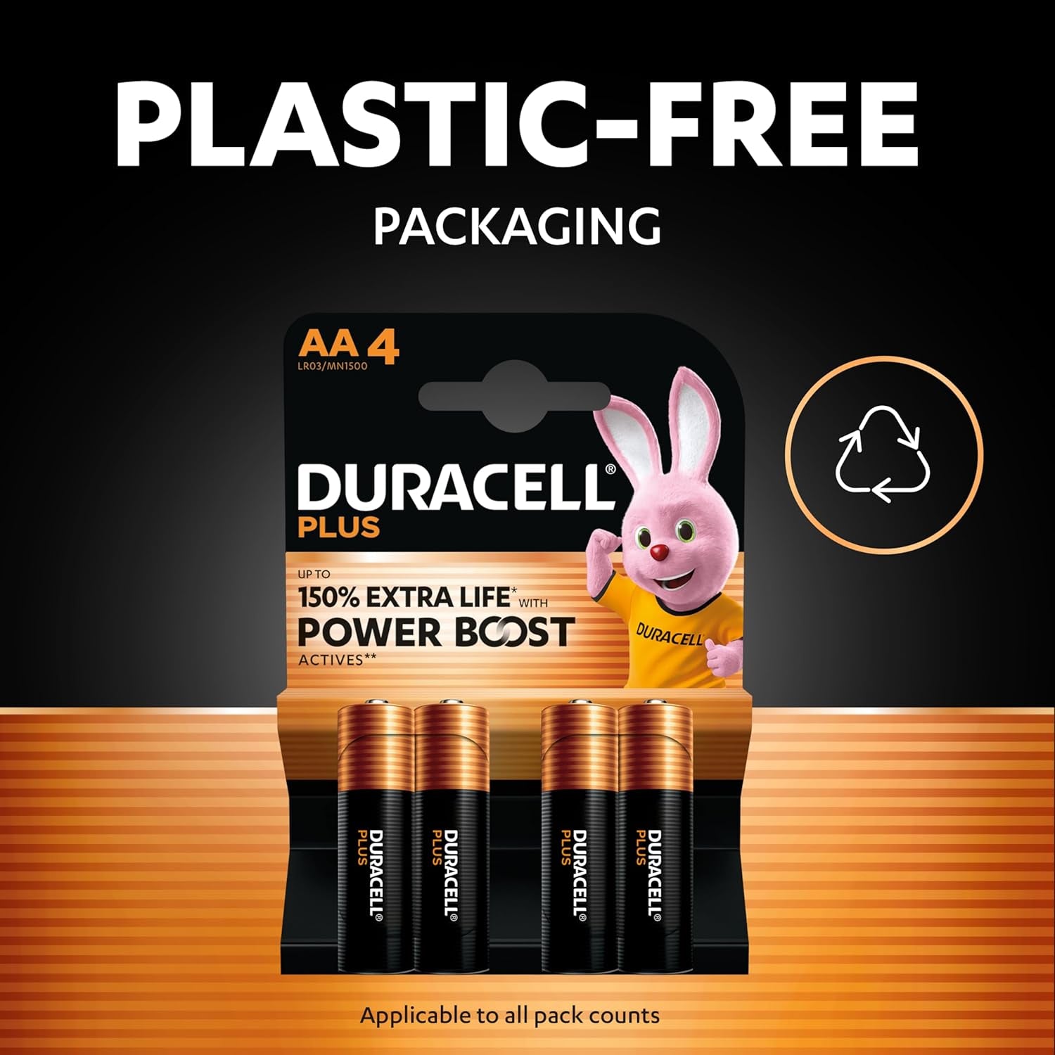 plus AA Batteries (12 Pack) - Alkaline 1.5V - up to 100% Extra Life - Reliability for Everyday Devices - 0% Plastic Packaging - 10 Year Storage - LR6 MN1500