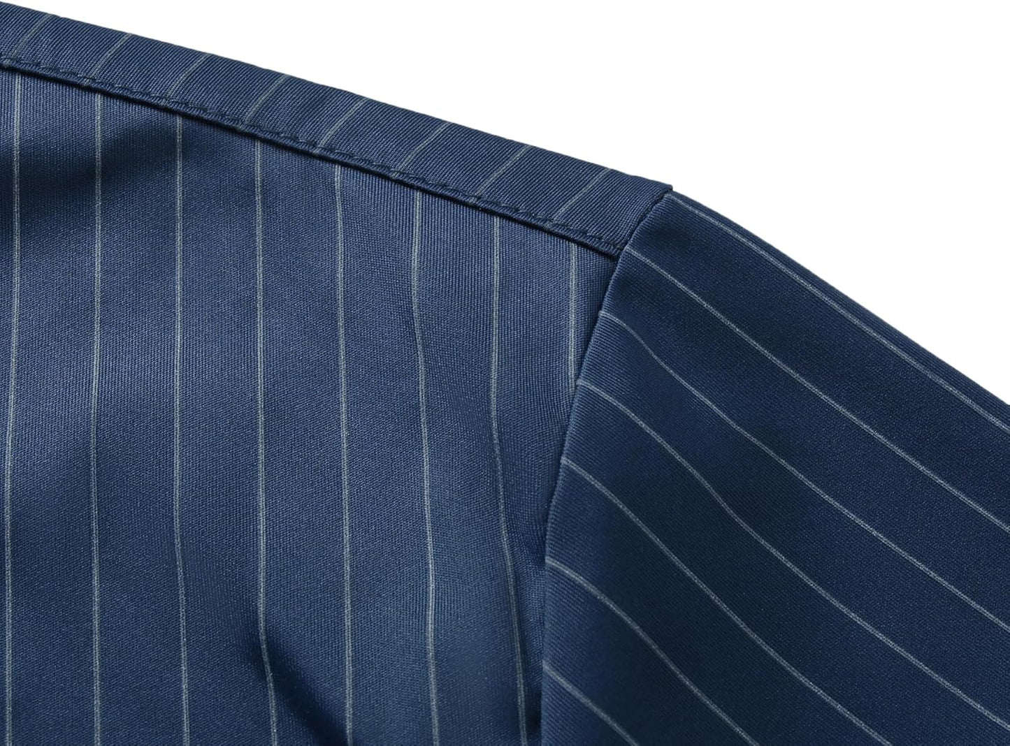 Mens Stretch Striped Shirt Long Sleeve Business Formal Button down Dress Shirt Classic Fit