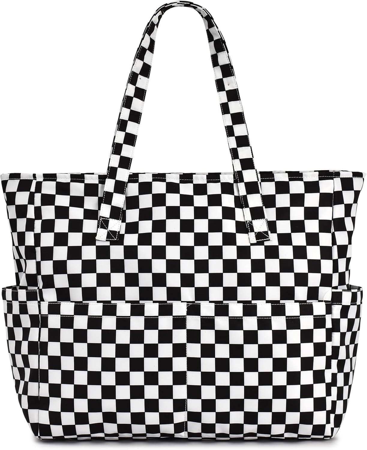 Large Beach Bag with 8 Pockets, Waterproof Beach Bags for Women, Sandproof Summer Beach Tote Bag Holiday Essentials Shopping Bag Travel Bag Handbags for Pool Gym