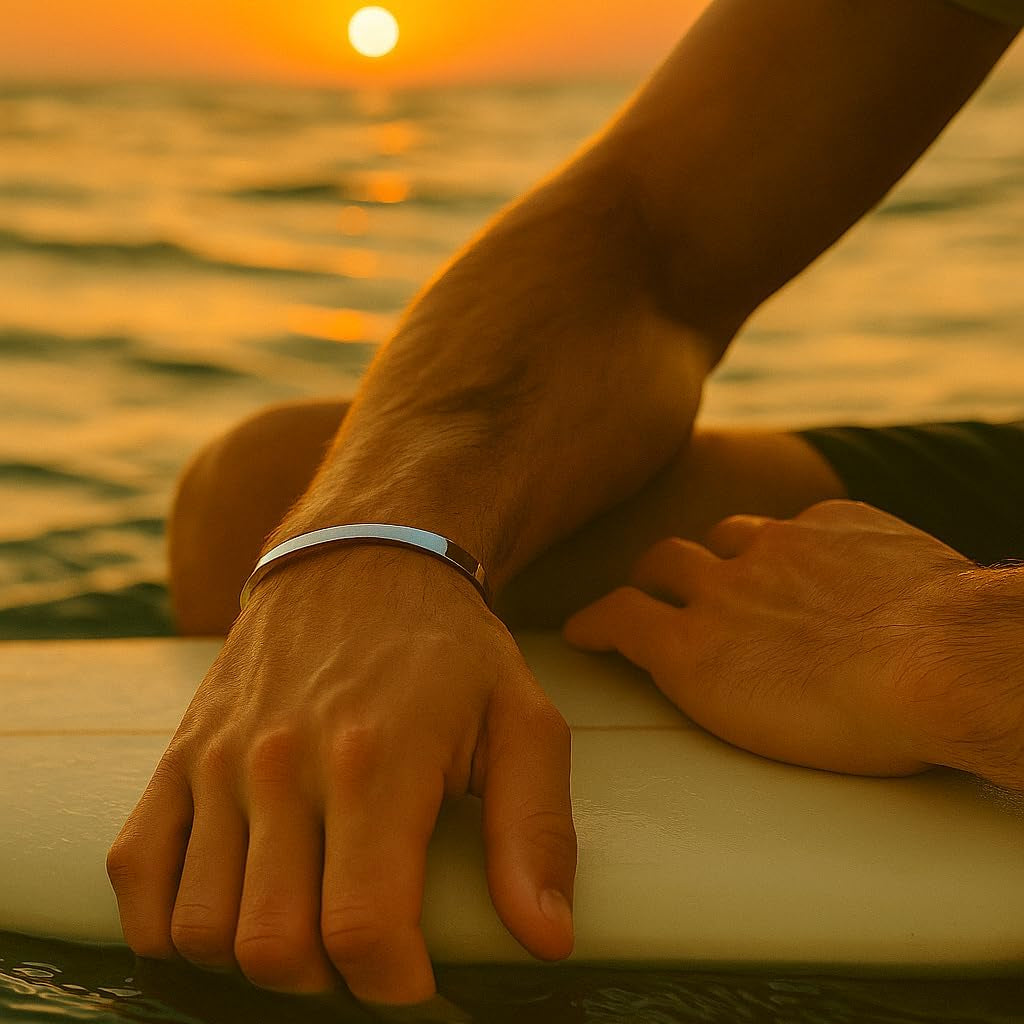Men'S Minimalist Titanium Cuff Bracelet | Versatile Unisize Waterproof | Design-Led Artisan Jewellery, from London | Ravick