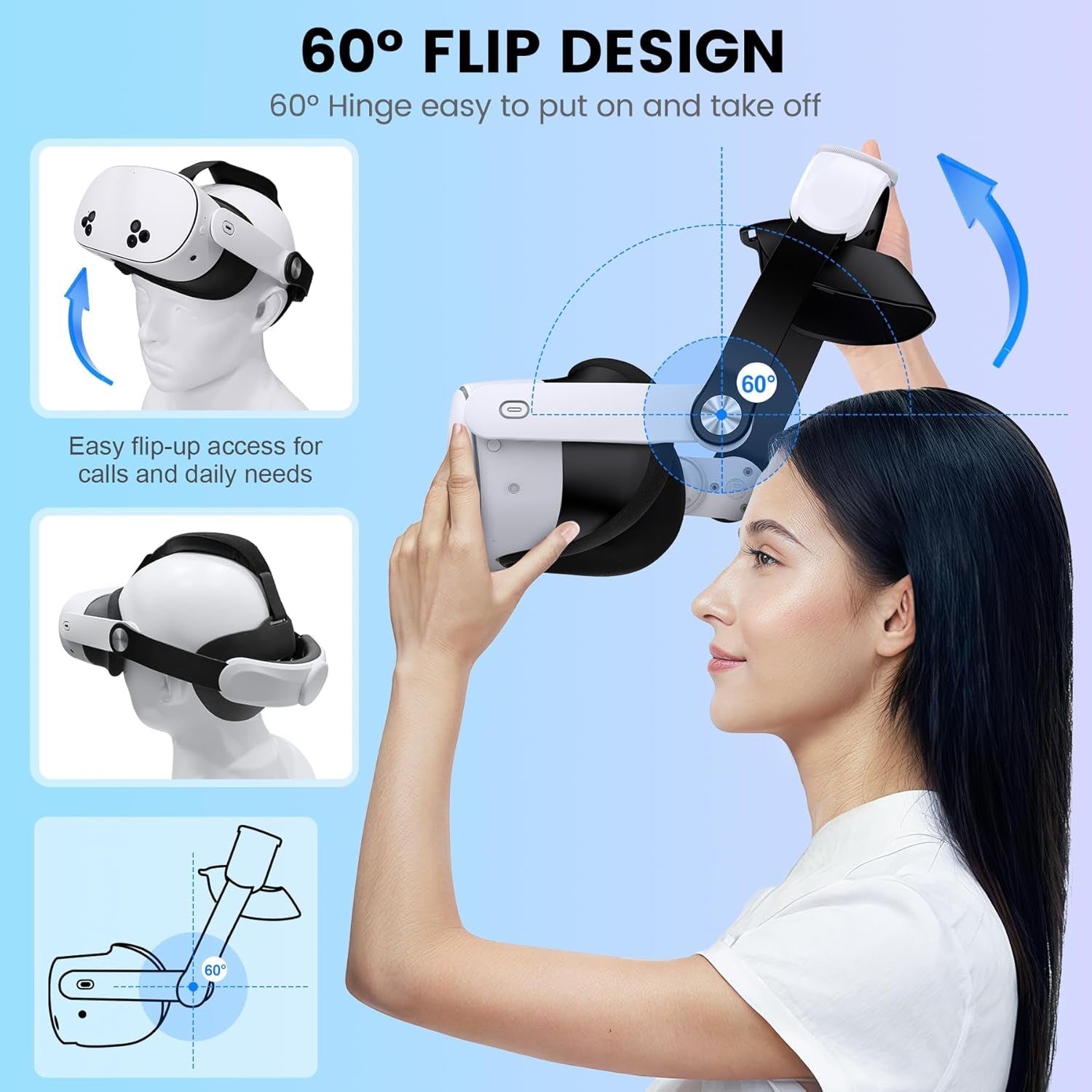 Quest 3S/Quest 3/Quest 2 Head Strap - Adjustable Comfort Head Strap for Elite VR Headset, Enhanced Support & Reduced Pressure
