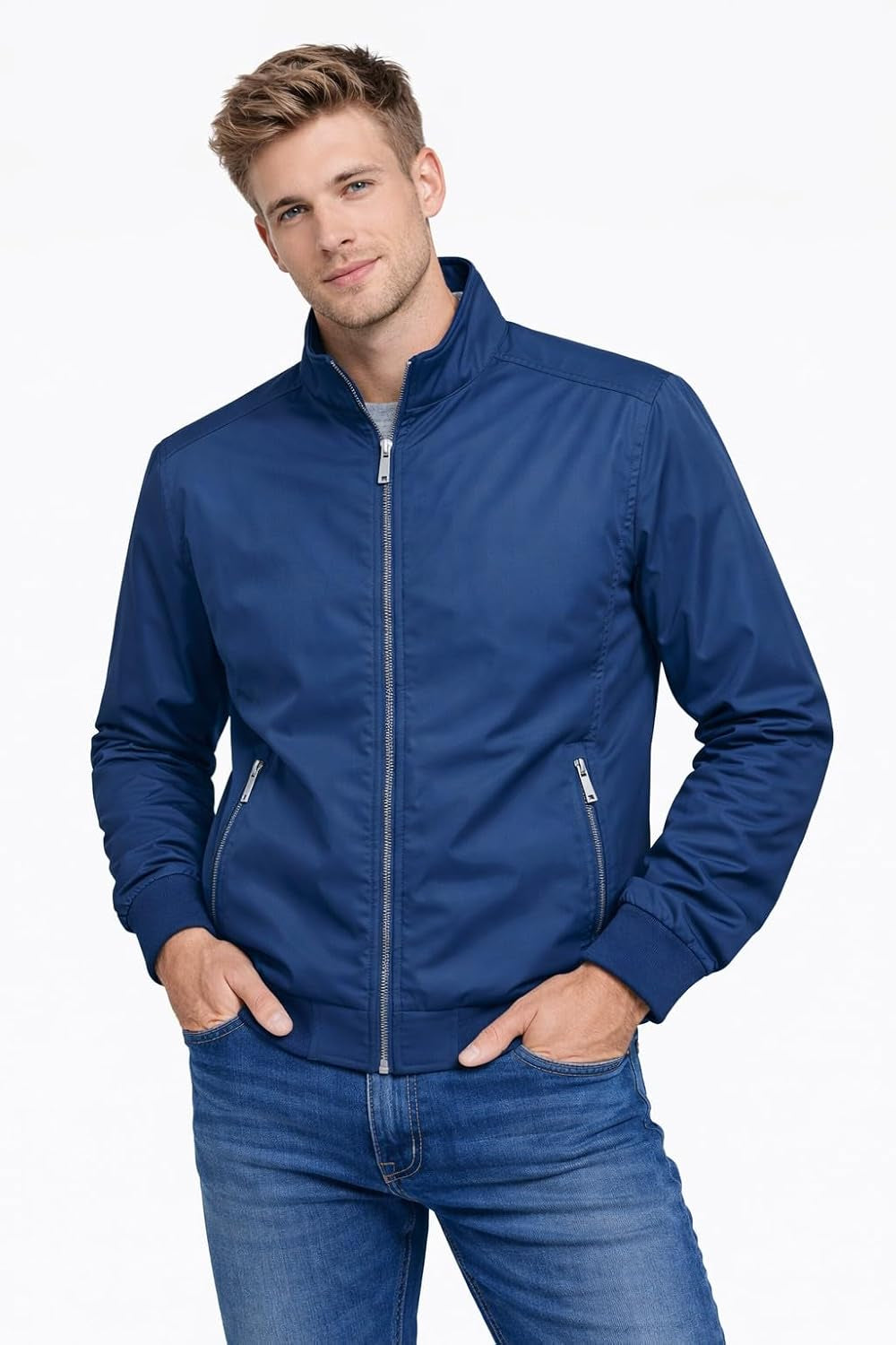 Mens Harrington Jackets Bomber Jacket Men Sports Smart Casual Spring Jackets for Men UK Black Navy S M L XL 2XL