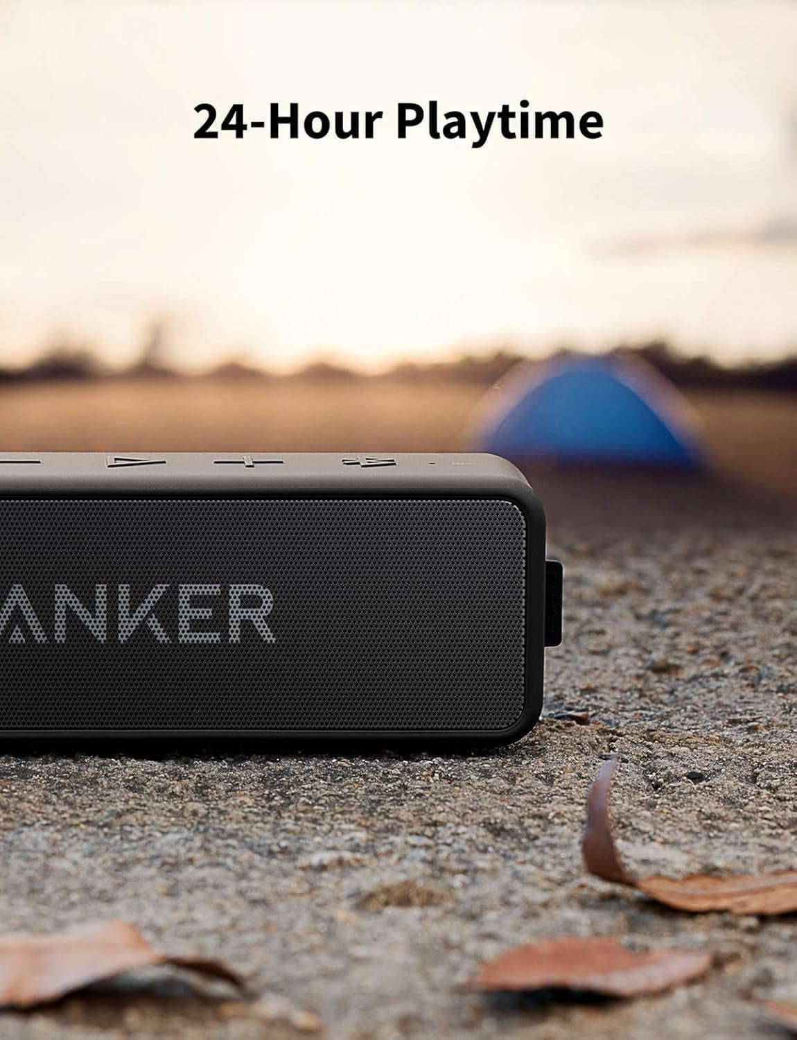Soundcore 2 Portable Bluetooth Speaker with 12W Stereo Sound, Bassup, IPX7 Waterproof, 24-Hour Playtime, Wireless Stereo Pairing, Speaker for Home, Outdoors, Travel (Black)