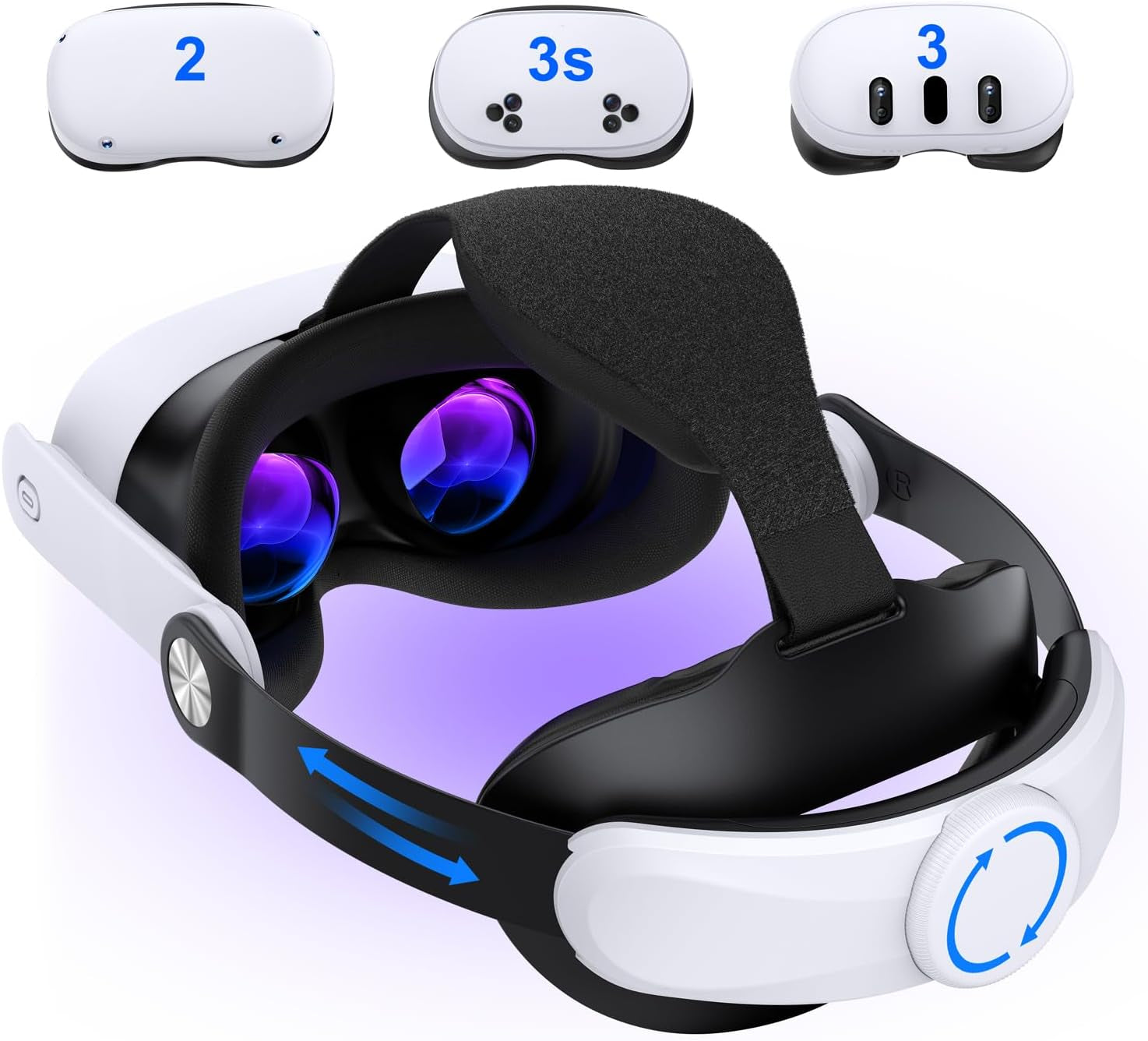 Quest 3S/Quest 3/Quest 2 Head Strap - Adjustable Comfort Head Strap for Elite VR Headset, Enhanced Support & Reduced Pressure