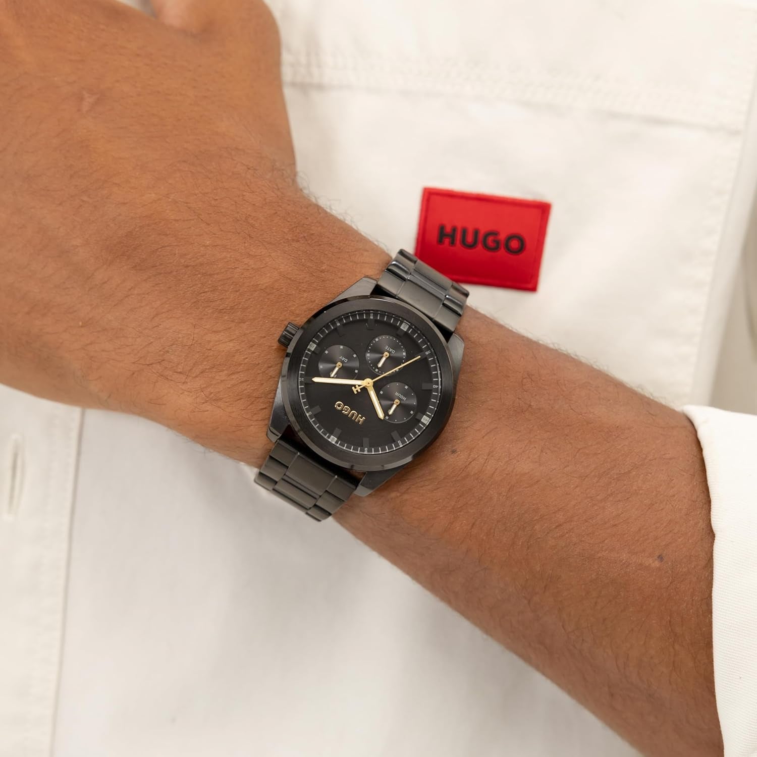 HUGO Analogue Multifunction Quartz Watch for Men #Bright Sport Collection with Stainless Steel Bracelet or Leather Strap