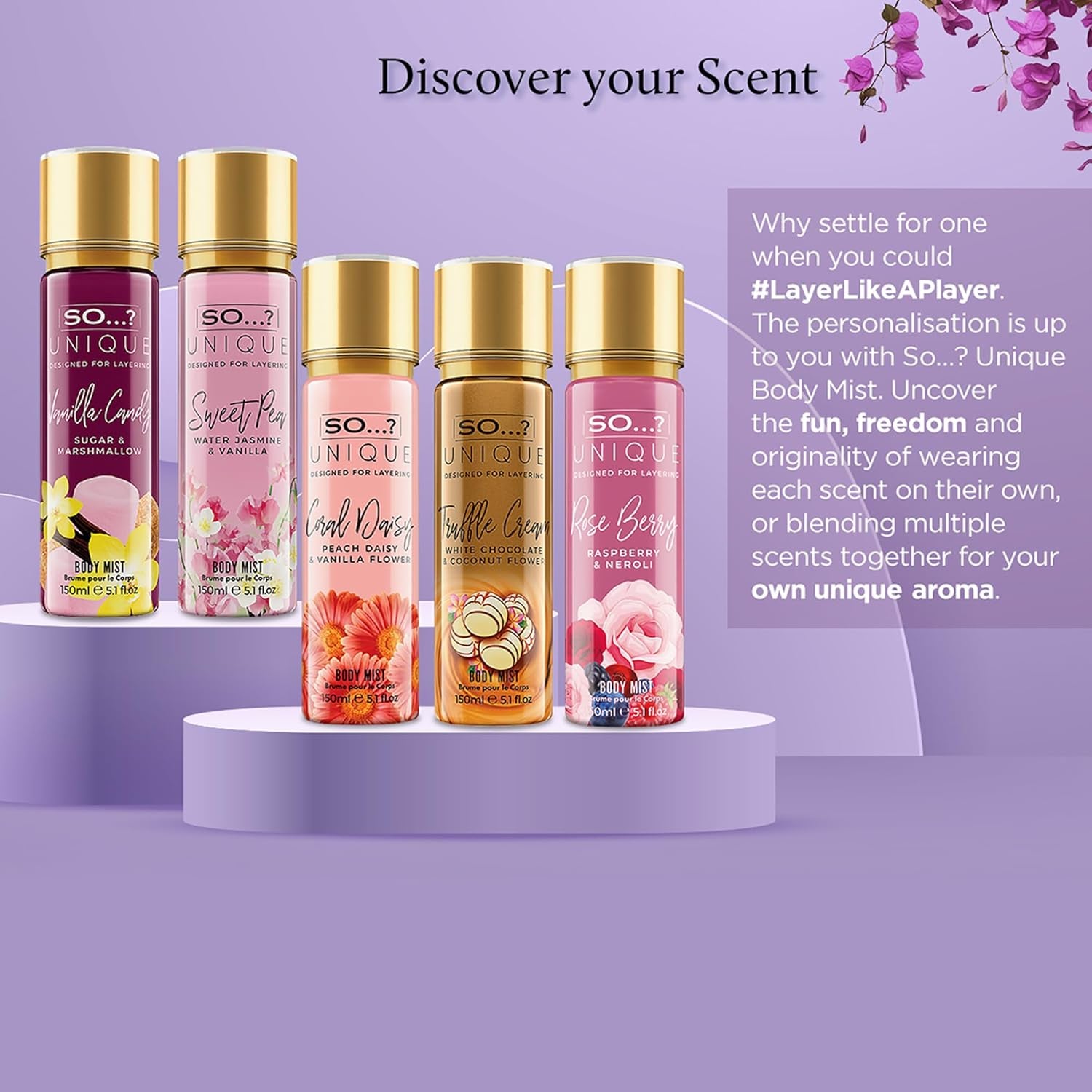 Unique Womens Vegan Sweet Pea Body Mist Fragrance Spray 150Ml