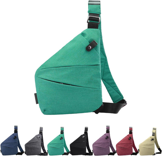 Anti Theft Crossbody Bag for Women Personal Flex Travel Bag Anti-Theft Cross Body Bag Sling Chest Bag for Men （Black）