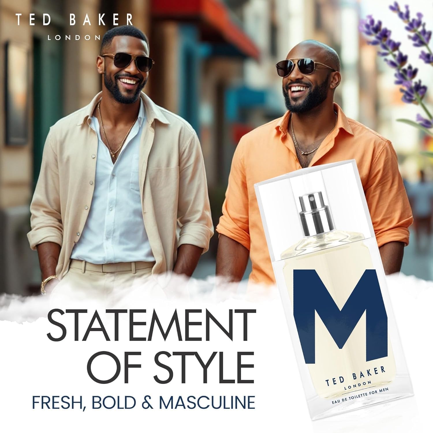 M Eau De Toilette Men'S Fragrance Fresh Citrus Spicy Scent with Mandarin, Bergamot, Black Pepper, Amber Vetiver Musk Long Lasting EDT Spray for Men & Teens 2.5 Fl Oz / 75Ml