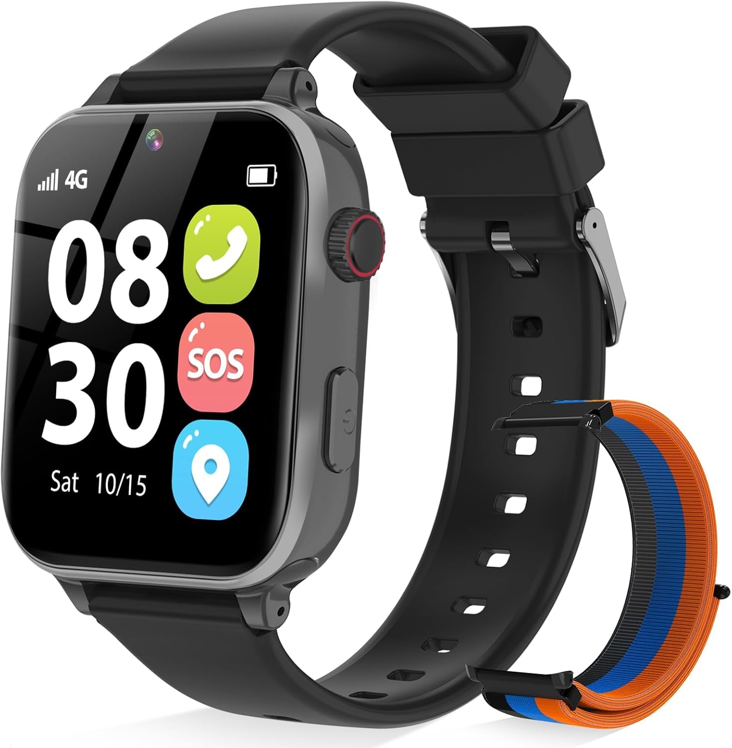 4G Kids Smart Watch for Boys Girls, Kid GPS Tracker Watch Phone Video Call Pedometer School Mode Games SOS Birthday for 5-12 Years Old (Red)