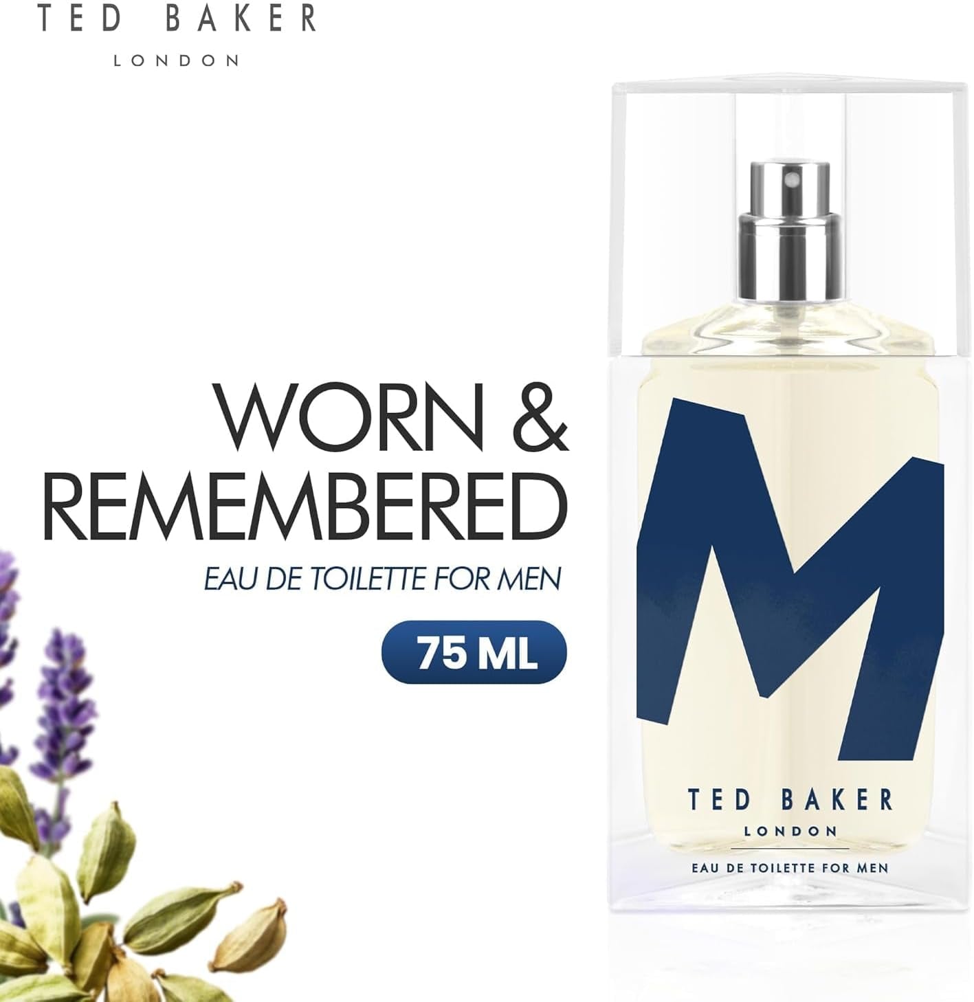 M Eau De Toilette Men'S Fragrance Fresh Citrus Spicy Scent with Mandarin, Bergamot, Black Pepper, Amber Vetiver Musk Long Lasting EDT Spray for Men & Teens 2.5 Fl Oz / 75Ml