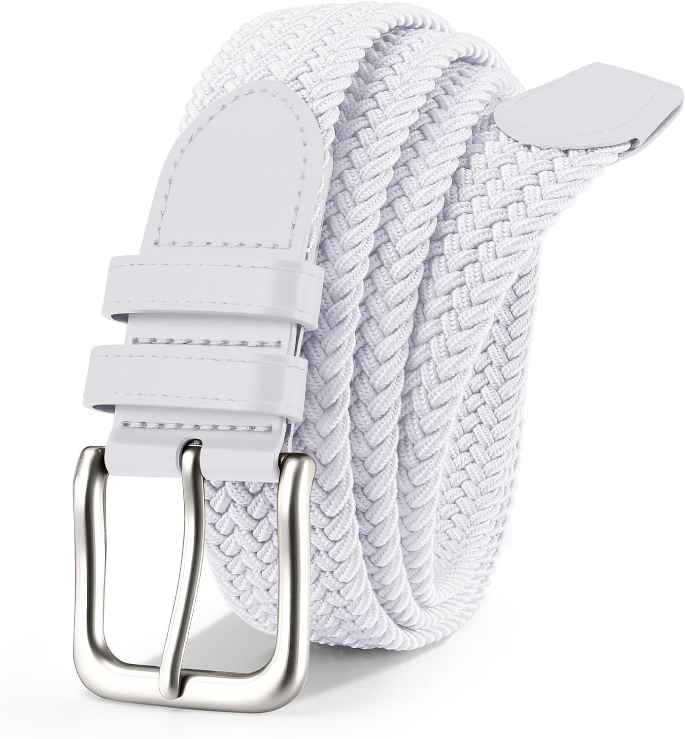 Mens Belt Elastic Belts for Men Stretch Braided Fabric Belts Casual Black Woven Golf Belt for Jeans