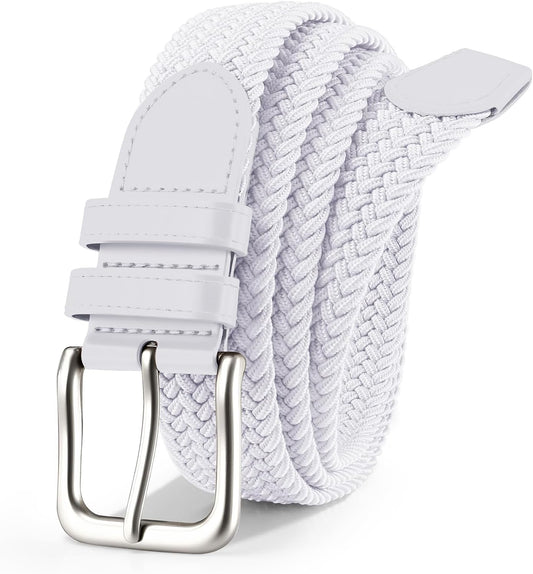 Mens Belt Elastic Belts for Men Stretch Braided Fabric Belts Casual Black Woven Golf Belt for Jeans