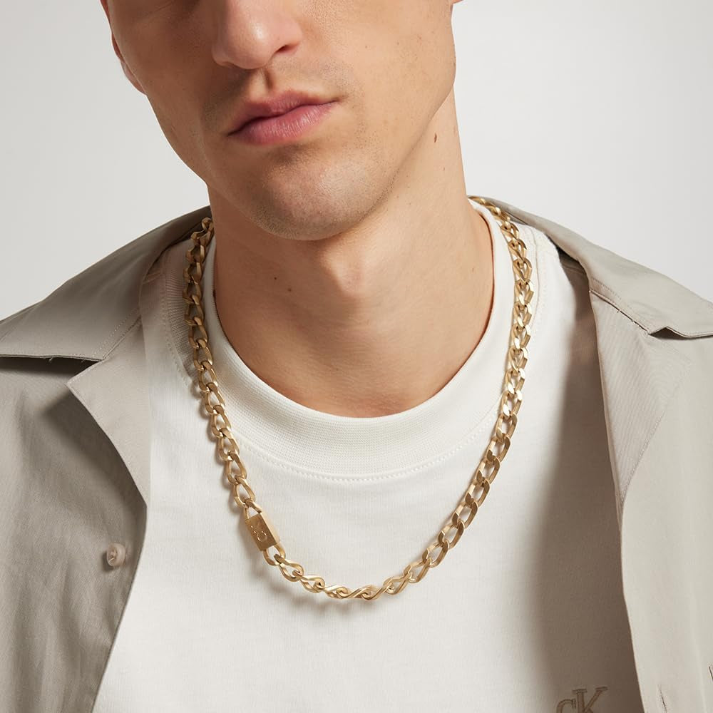 Men'S OUTLOOK Collection Chain Necklace in Stainless Steel - Available in Silver, Gold or Black