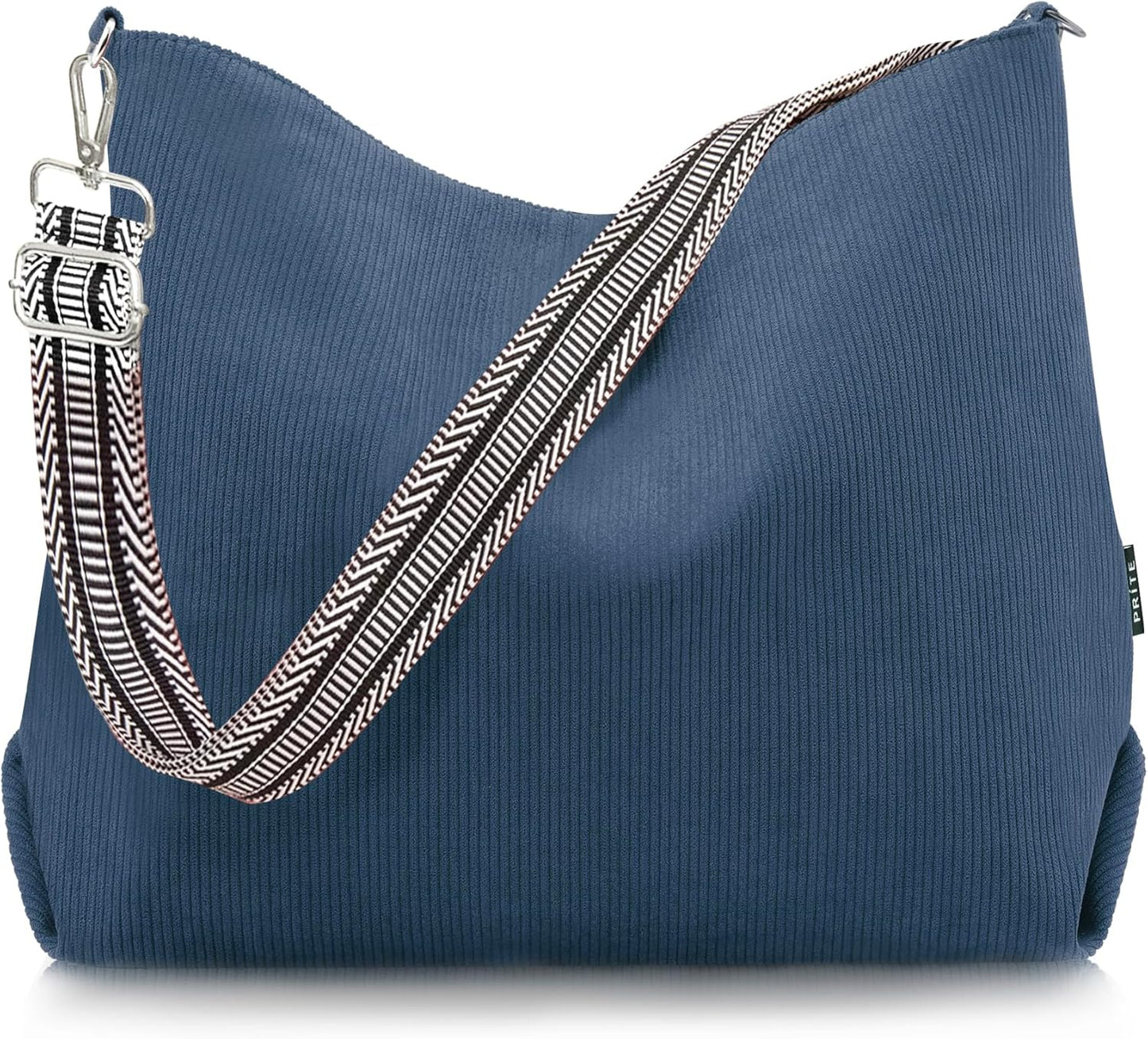 Corduroy Tote Bag for Women with Zipper, Large Capacity Shoulder Bags with Adjustable Strap and Pockets Waterproof Handbag for Work School Shopping Travel College