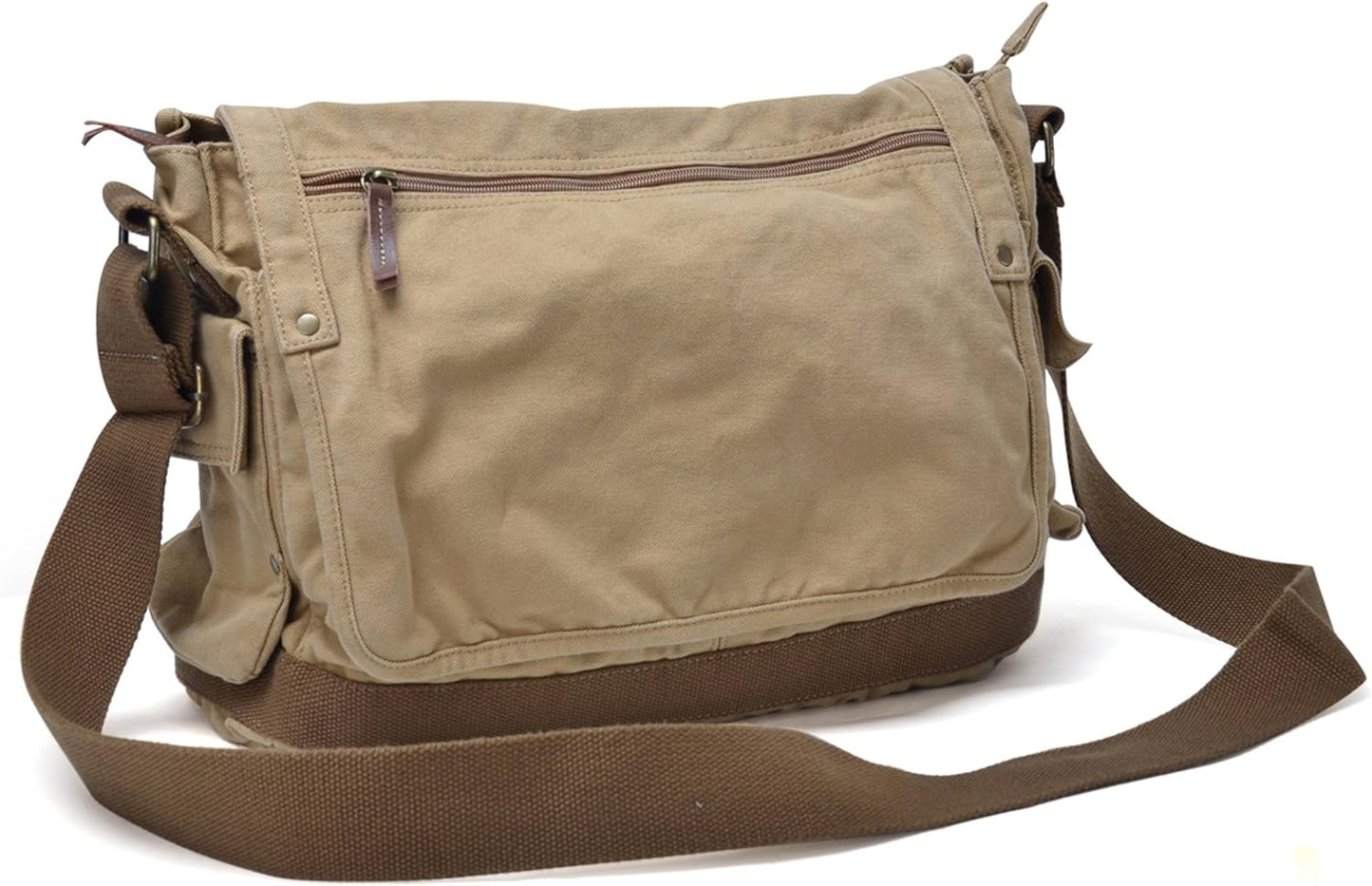 Canvas Shoulder Bag - Vintage Cross Body Messenger Bag Mens Satchel 15.6"