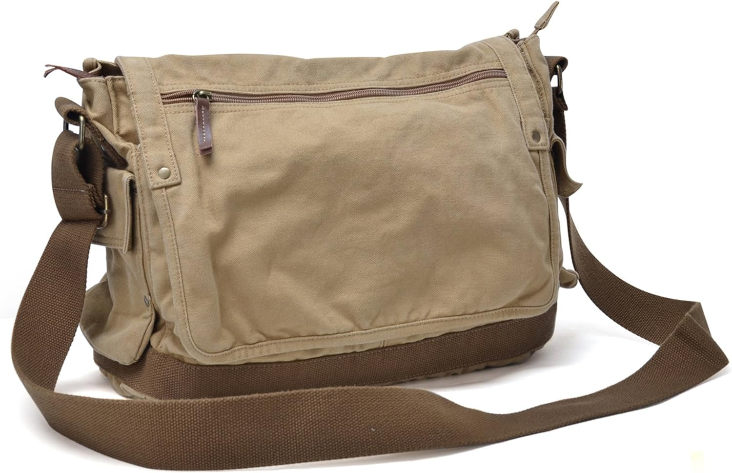 Canvas Shoulder Bag - Vintage Cross Body Messenger Bag Mens Satchel 15.6"
