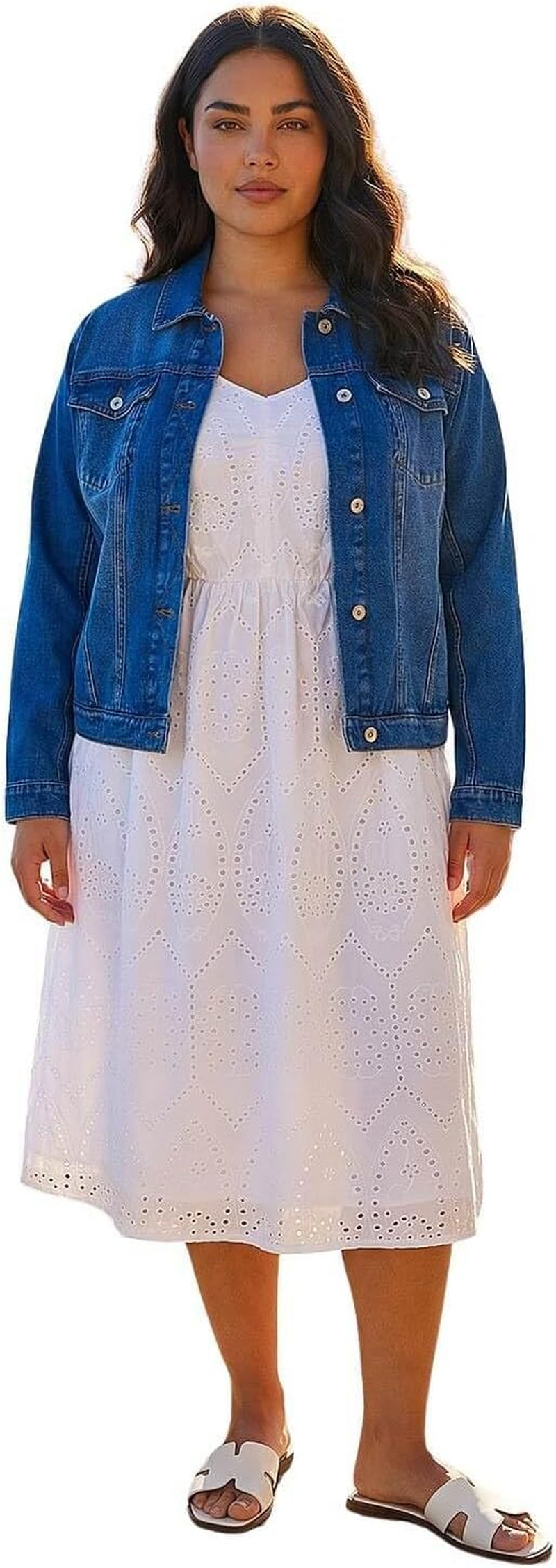 Jean Denim Jacket for Women UK Ladies 100% Cotton Summer Casual Stretch Crop Smart Utility Trucker Biker Fitted Vintage Wash Faded Classic Work Twill