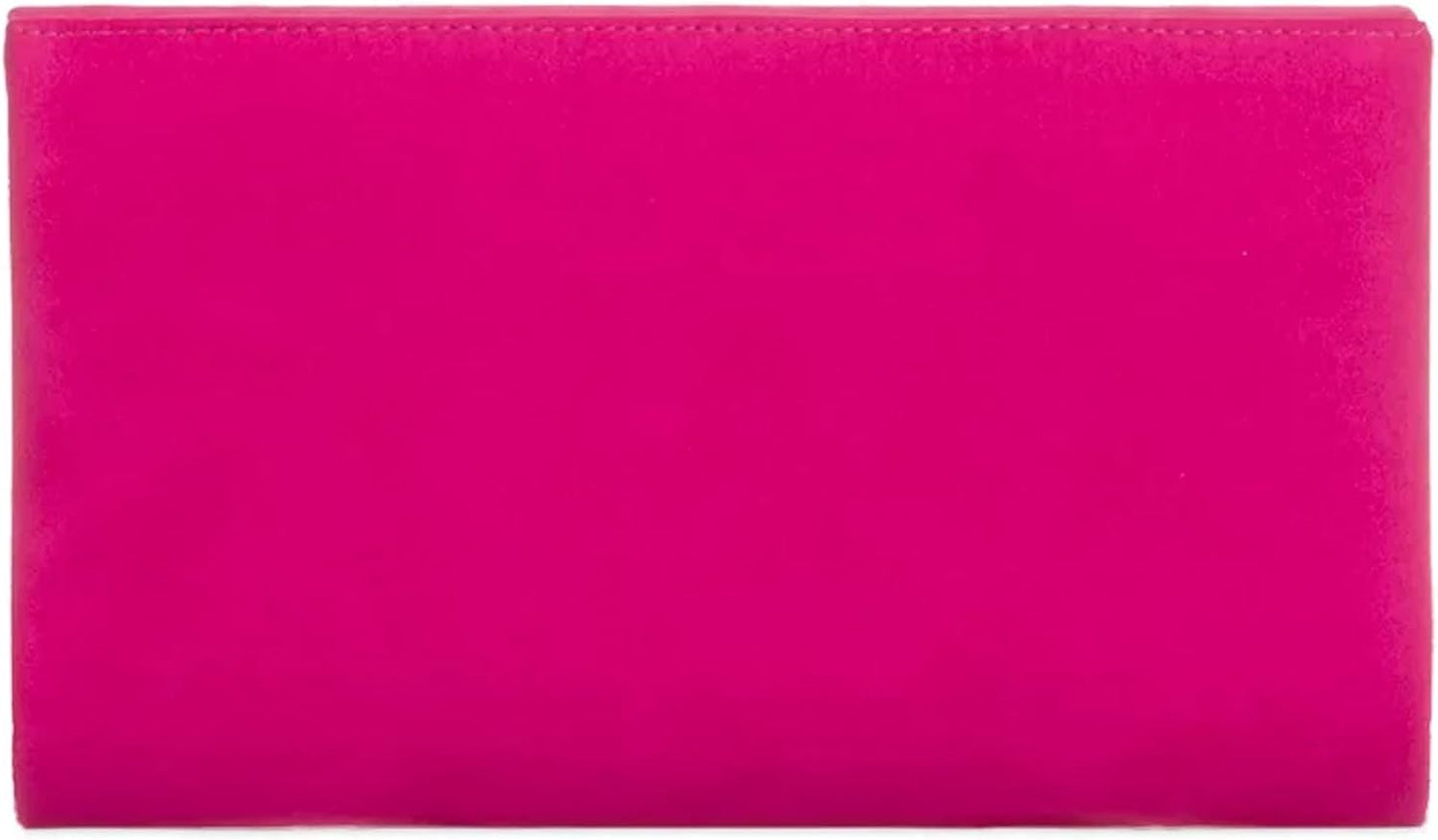 Women'S Stylish Suede Envelop Style Bridal Wedding Evening Clutch Party Purse Hand Bag