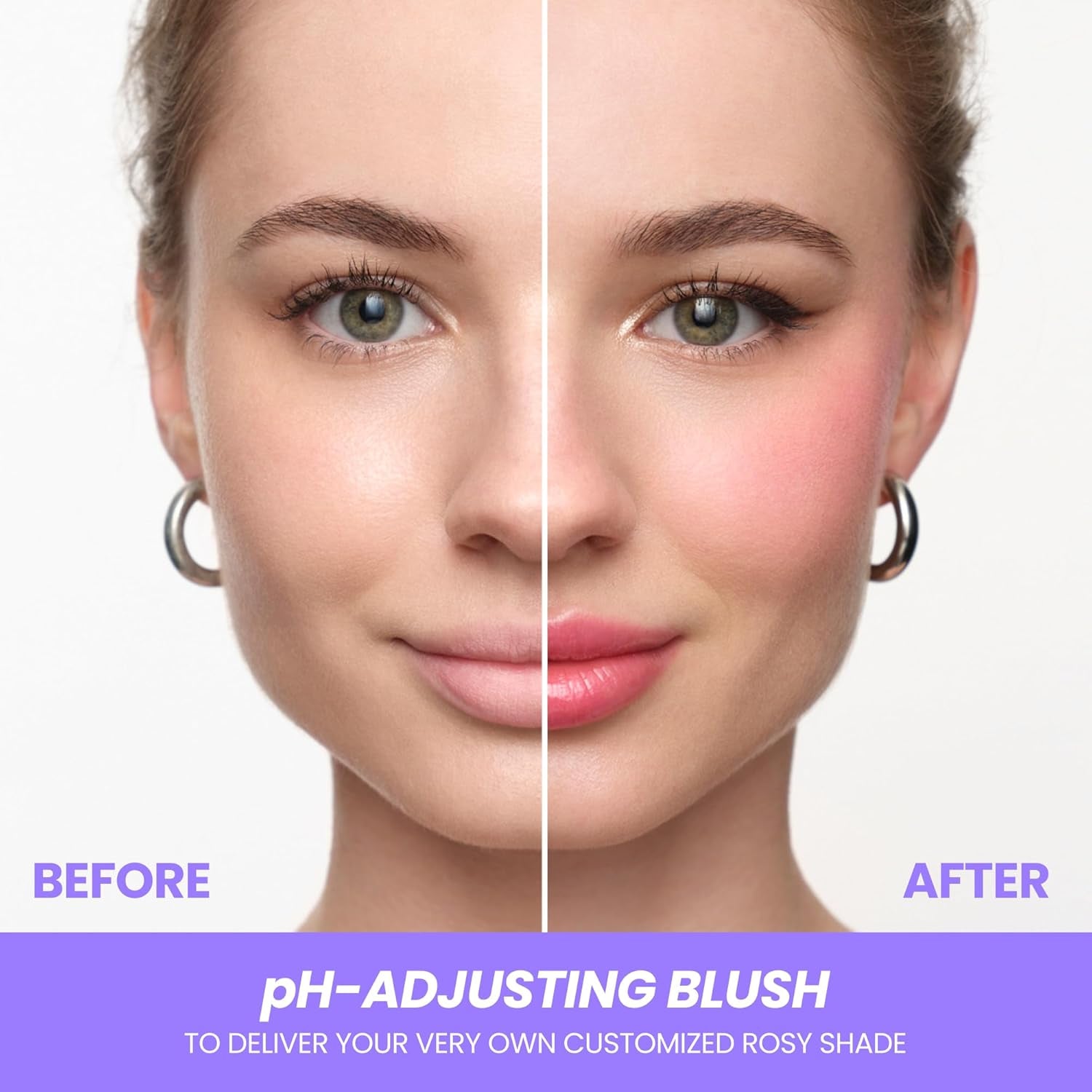 Cream Blush Stick Ph-Activated - Phlush Stick Multi-Use, Blush for Cheeks and Lips, Cooling Nourishing Color-Adjusting Makeup