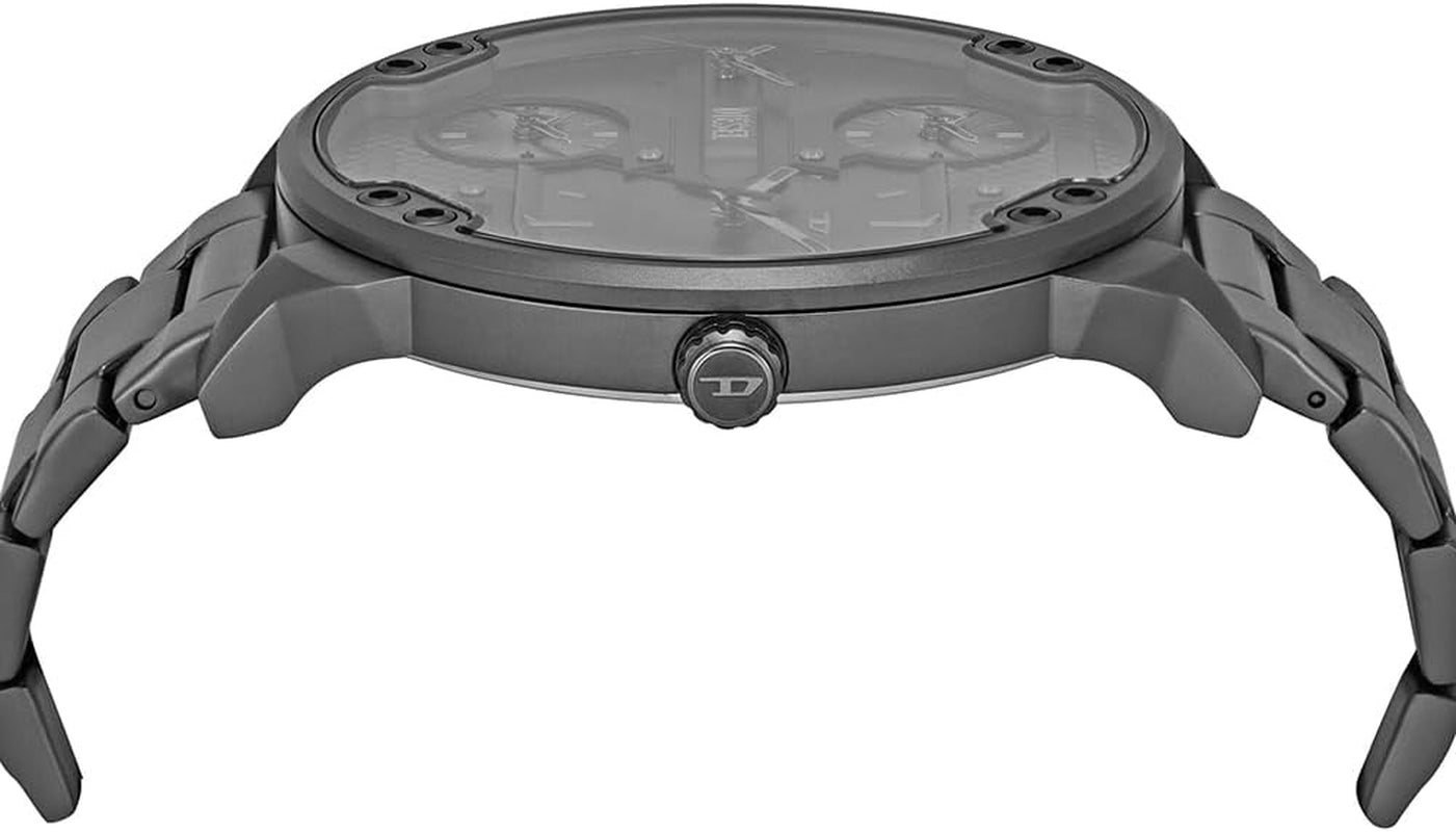Diesel Mr. Daddy Watch for Men, Quartz Three Hand Multifunctional Movement with Stainless Steel Strap