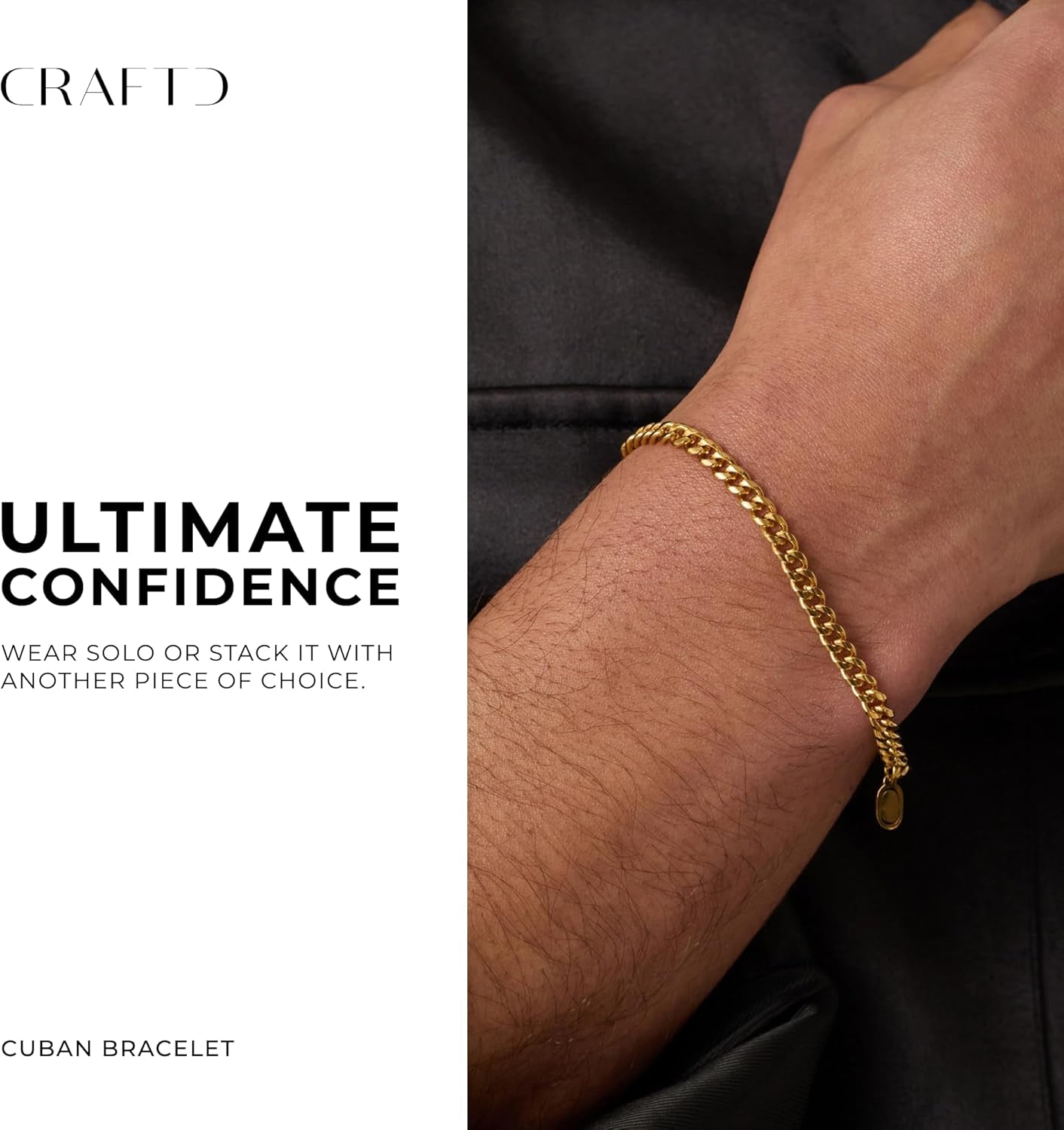 - Cuban Link Bracelet - Waterproof, Heat & Sweat Resistant - Gifts for Men - Men'S Jewellery - Width 4MM