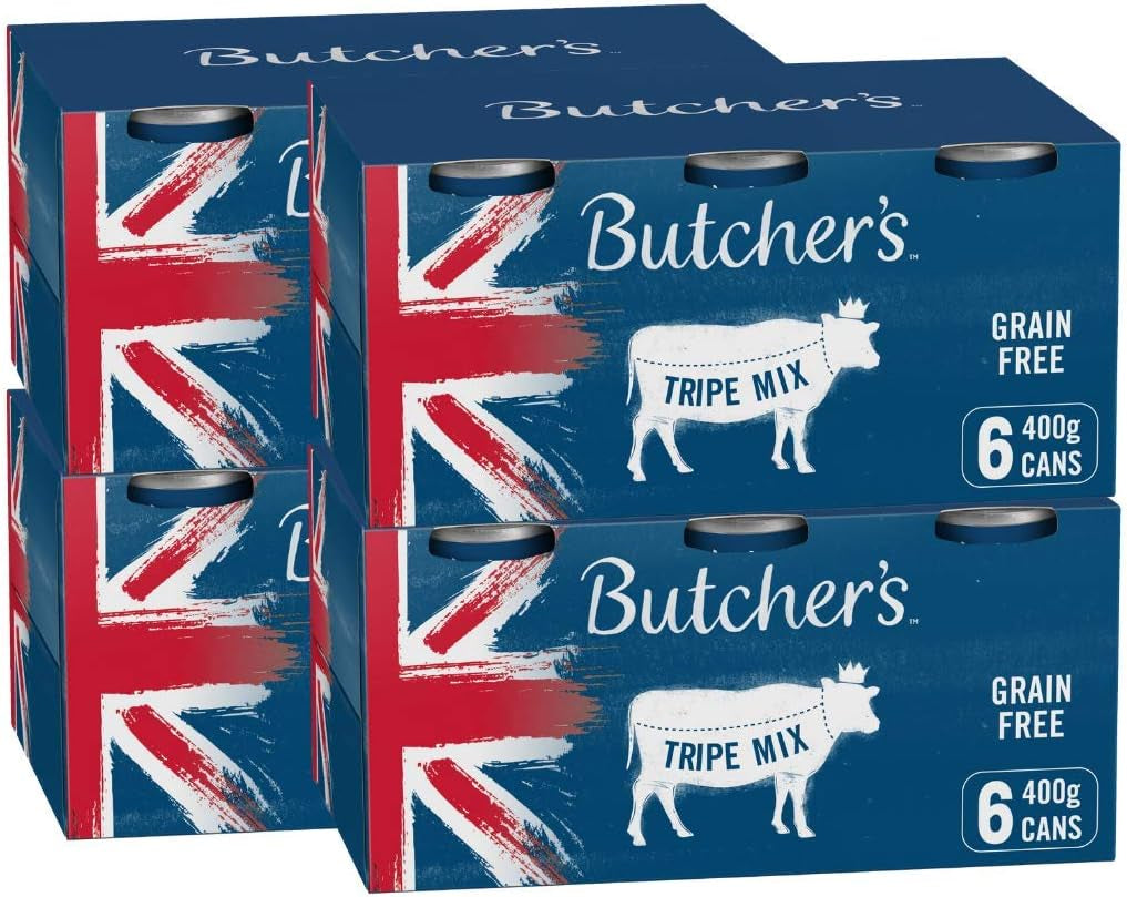 Wet Dog Food Tin Cans Grain Free Tripe Mix 9.6Kg (24 X 400G)