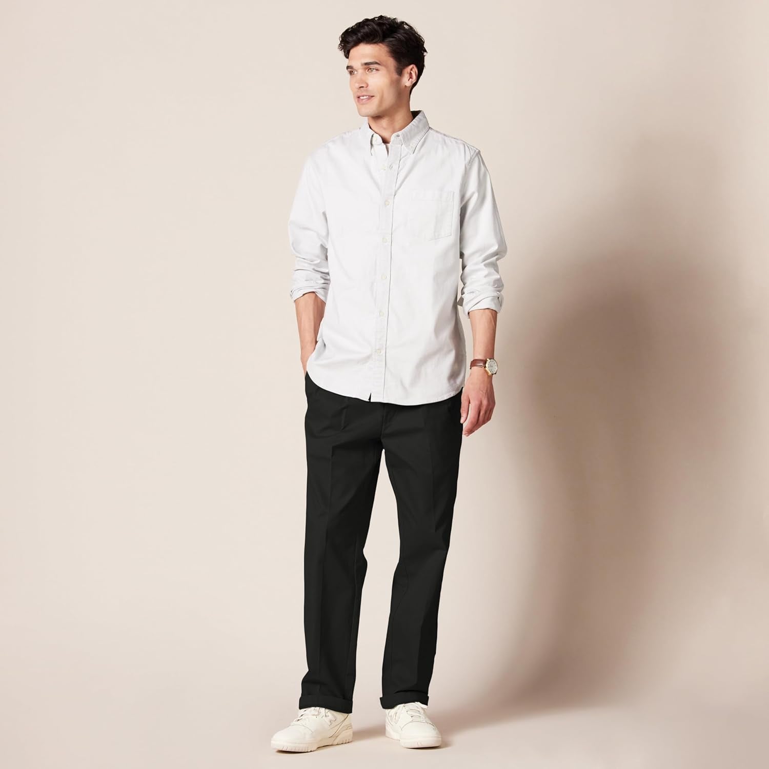 Men'S Classic-Fit Wrinkle-Resistant Pleated Chino Trousers (Available in Big & Tall)