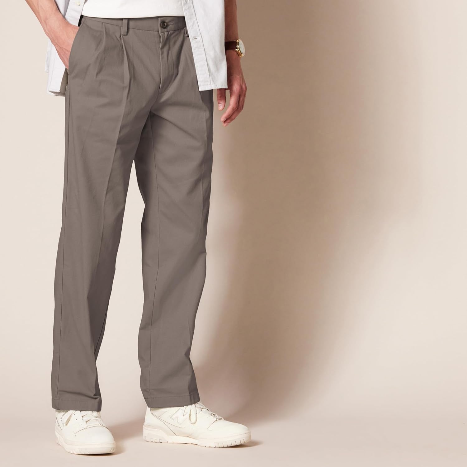 Men'S Classic-Fit Wrinkle-Resistant Pleated Chino Trousers (Available in Big & Tall)