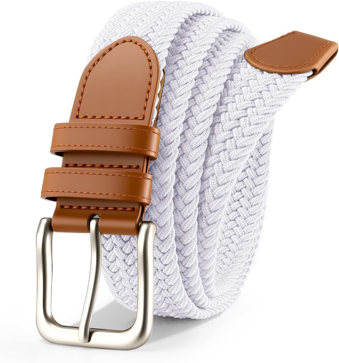 Mens Belt Elastic Belts for Men Stretch Braided Fabric Belts Casual Black Woven Golf Belt for Jeans