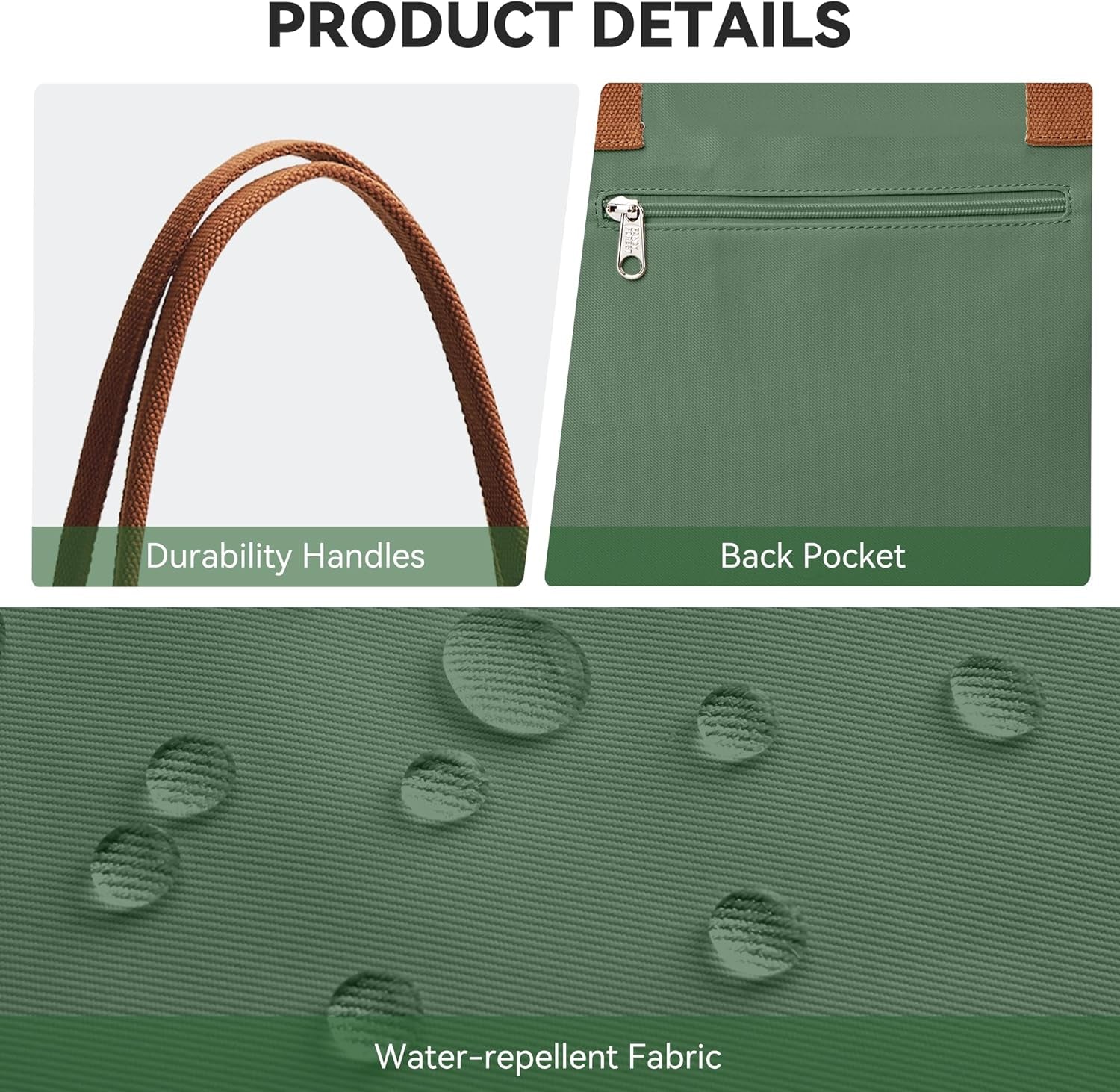 KALIDI Large Handbags for Women Foldable Tote Bag with Zip Waterproof Nylon Women'S Totes Top-Handle Bags for Work,School,Travel,Leisure,Shopping