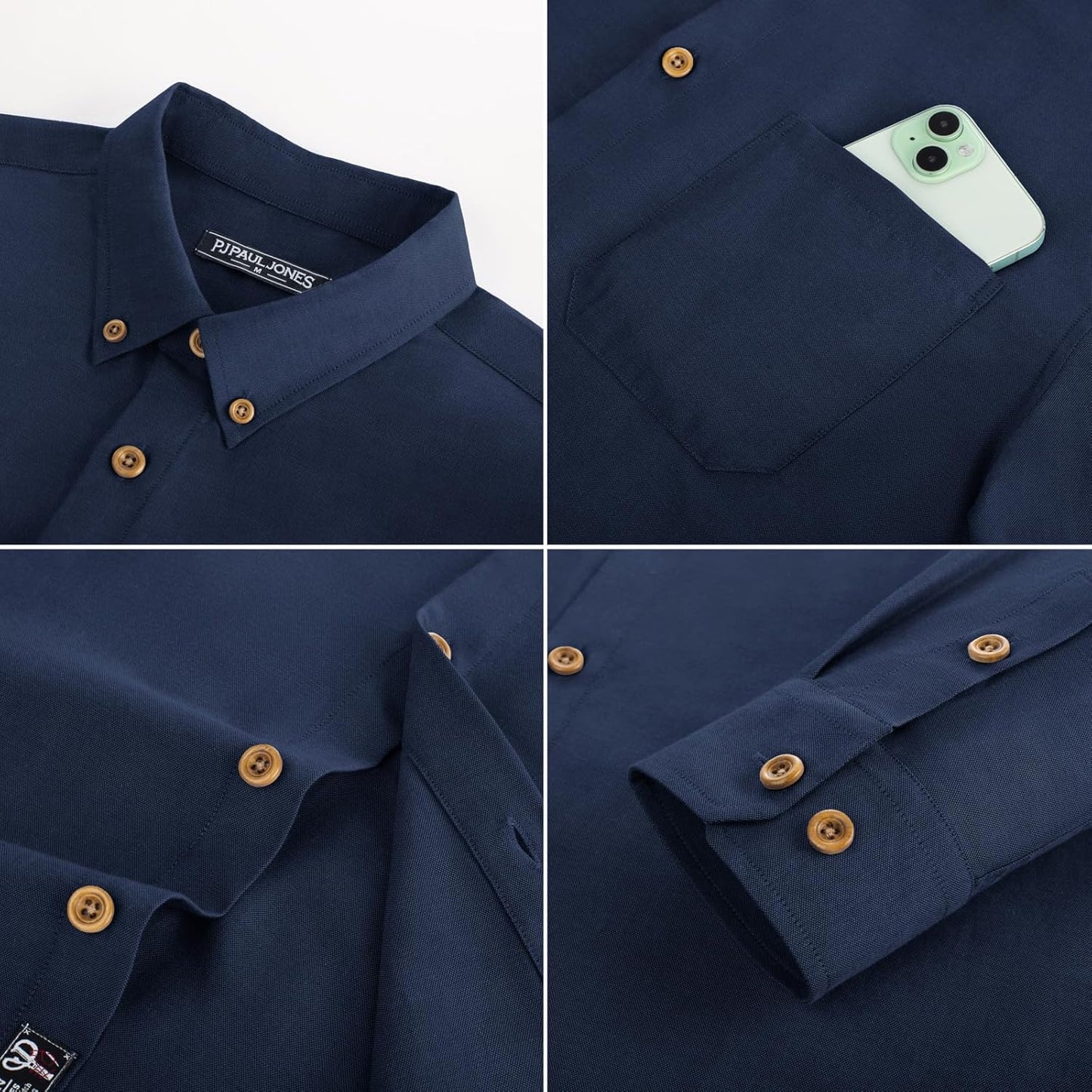Mens Shirts Long Sleeve Button down Oxford Shirts with Pocket