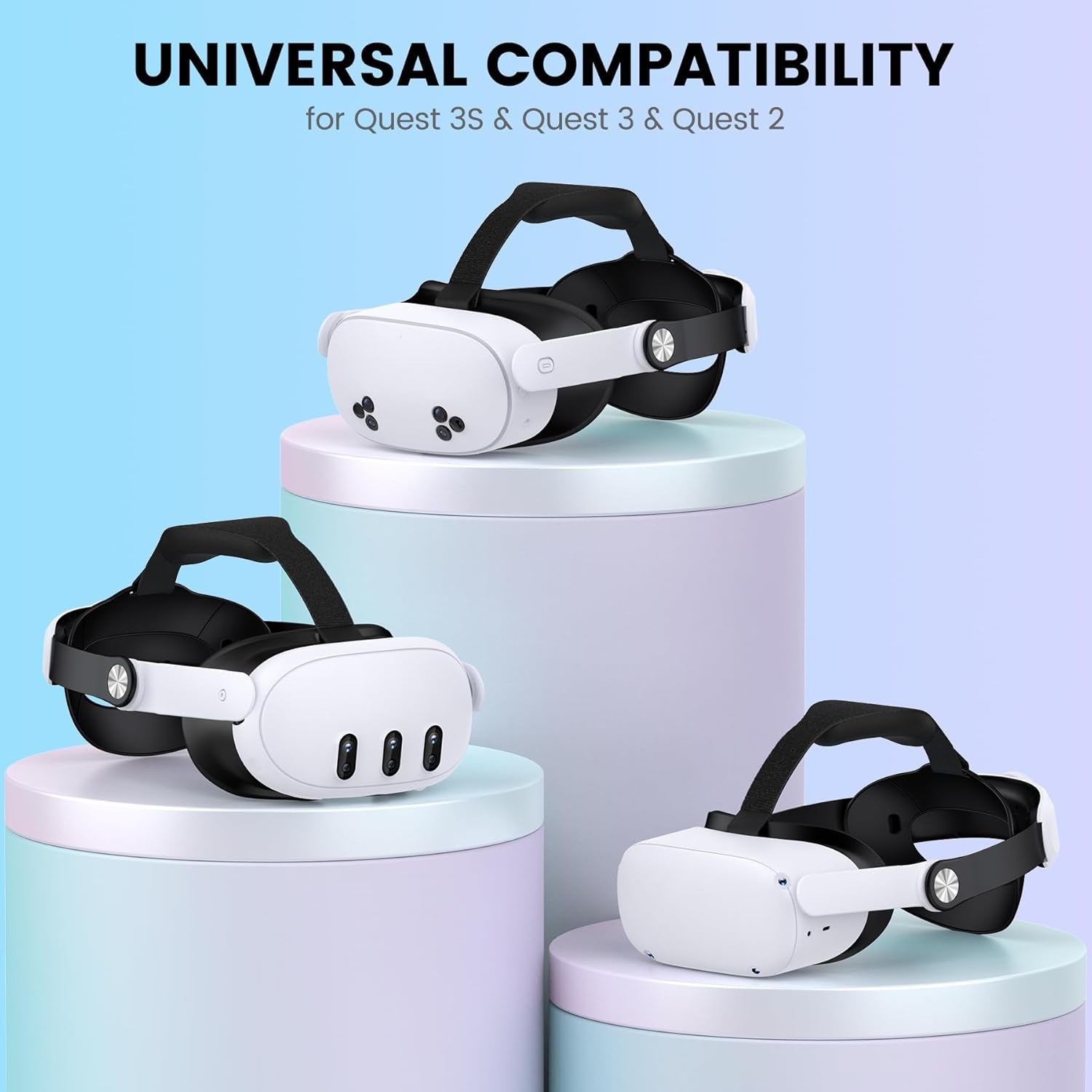 Quest 3S/Quest 3/Quest 2 Head Strap - Adjustable Comfort Head Strap for Elite VR Headset, Enhanced Support & Reduced Pressure