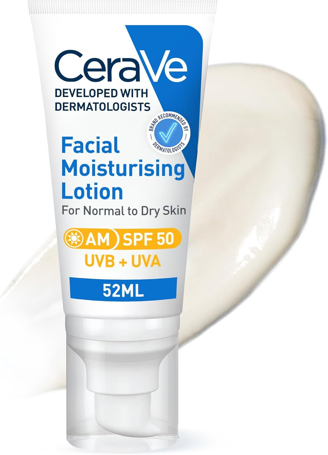 Cerave AM Facial Moisturising Lotion Normal to Dry Skin 52Ml with UV Protection and 3 Essential Ceramides