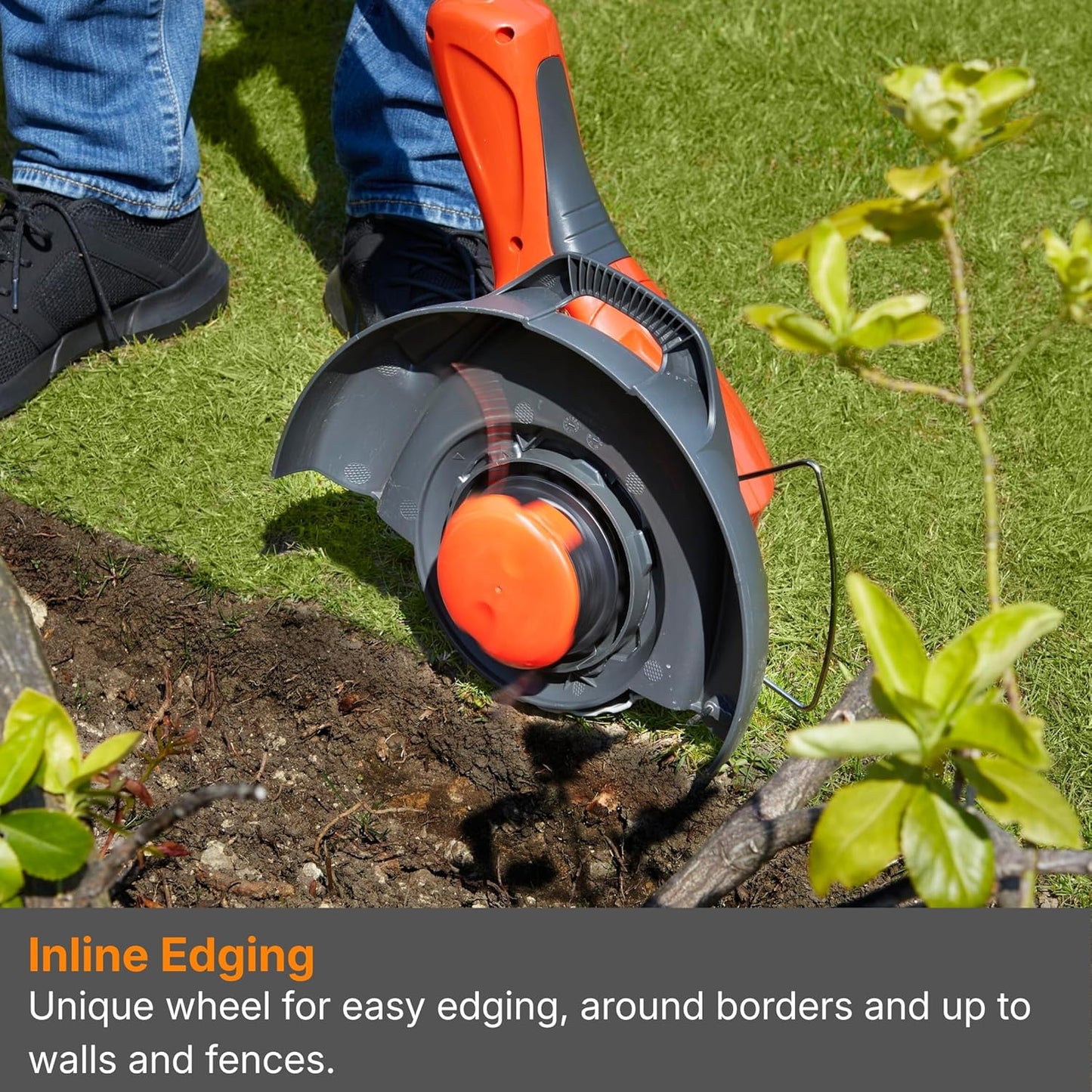 Contour 500E Electric Grass Trimmer and Edger, 500 W, Cutting Width 25 Cm, Orange