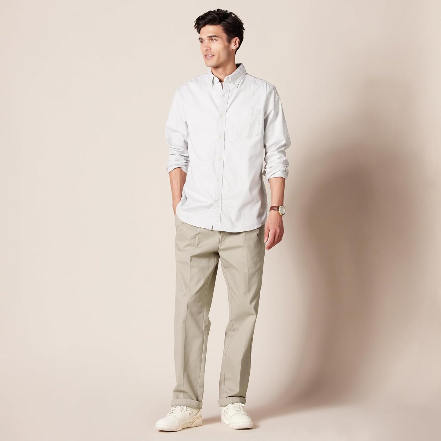Men'S Classic-Fit Wrinkle-Resistant Pleated Chino Trousers (Available in Big & Tall)