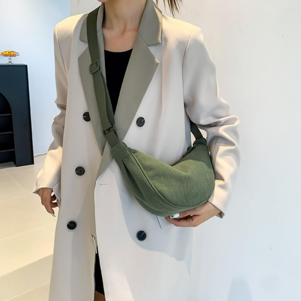Crescent Bag, Nylon Dumpling Bag for Women, Hobos Crossbody Bag with Adjustable Strap, Women'S Casual Messenger Bag, Solid Color Chest Bag Shoulder Bag for Daily Use