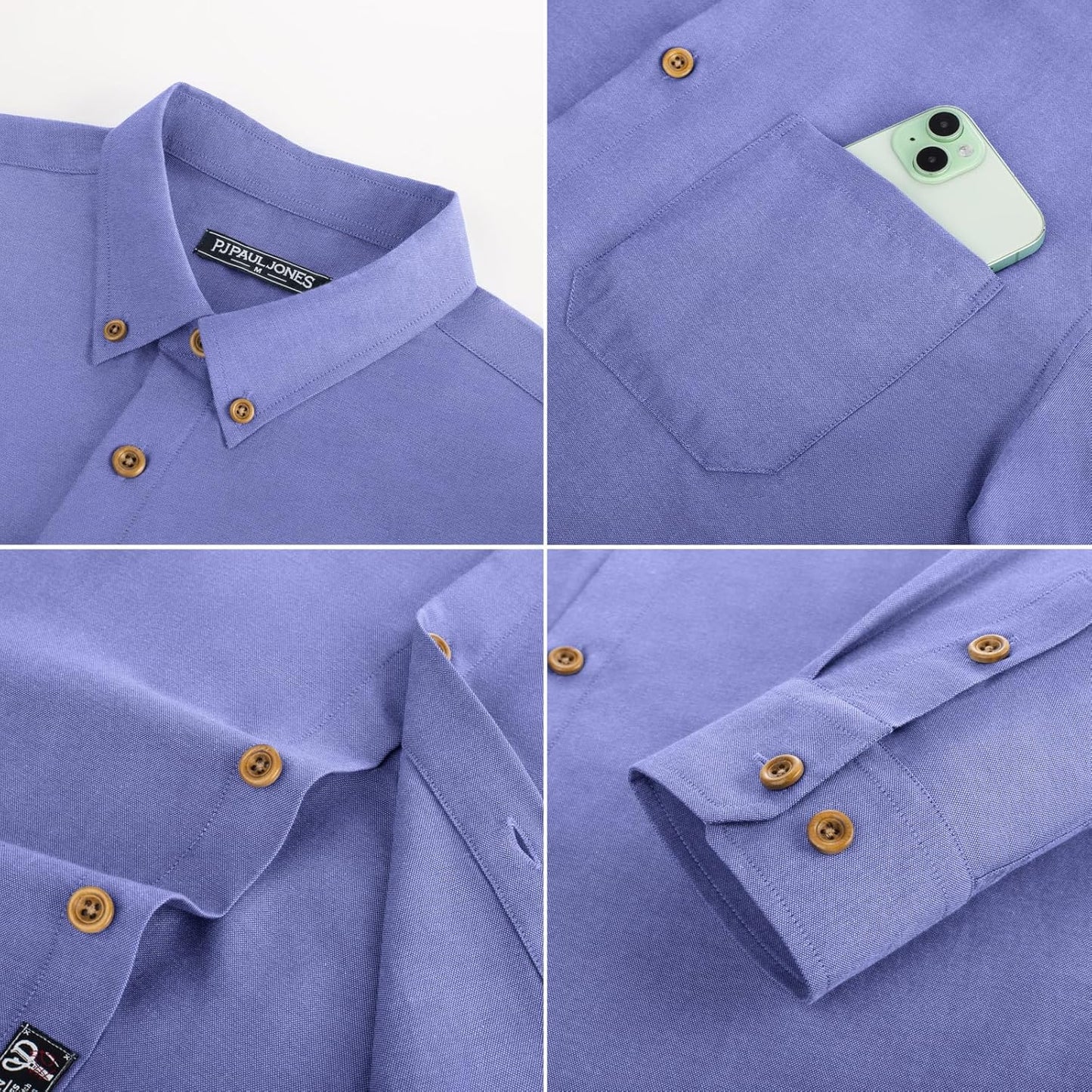 Mens Shirts Long Sleeve Button down Oxford Shirts with Pocket