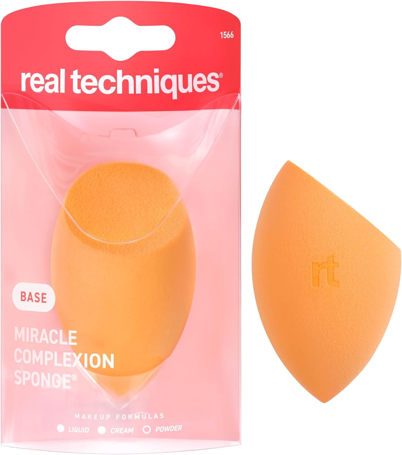 Miracle Complexion Sponge for Liquid & Cream Makeup, 3-Point Design for Seamless Application, Streak-Free Natural Dewy Finish, Latex-Free, Cruelty-Free, Vegan, Easy to Clean, 1 Count
