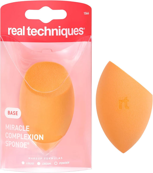 Miracle Complexion Sponge for Liquid & Cream Makeup, 3-Point Design for Seamless Application, Streak-Free Natural Dewy Finish, Latex-Free, Cruelty-Free, Vegan, Easy to Clean, 1 Count