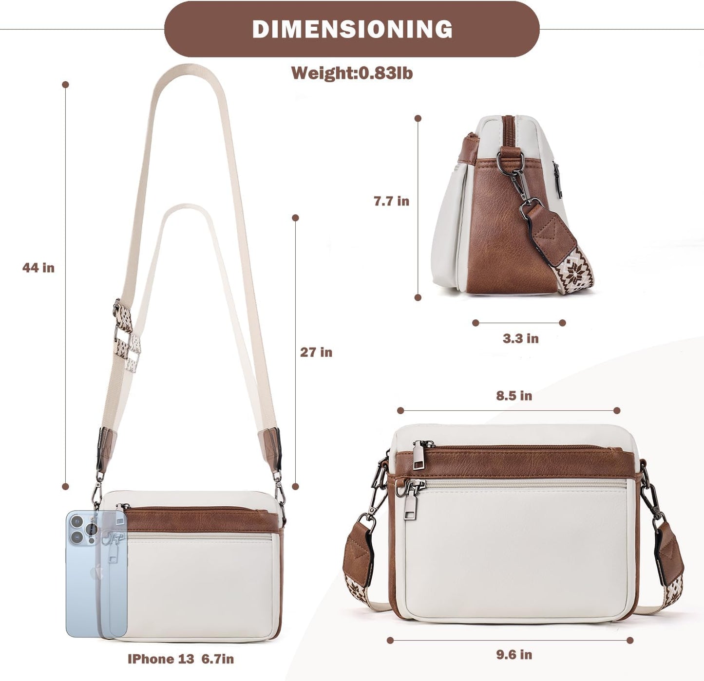 Cross Body Bag Women,Crossbody Bags for Ladies,Pu Leather Medium Shoulder Handbags Built in Wallet Adjustable Wide Shoulder Straps