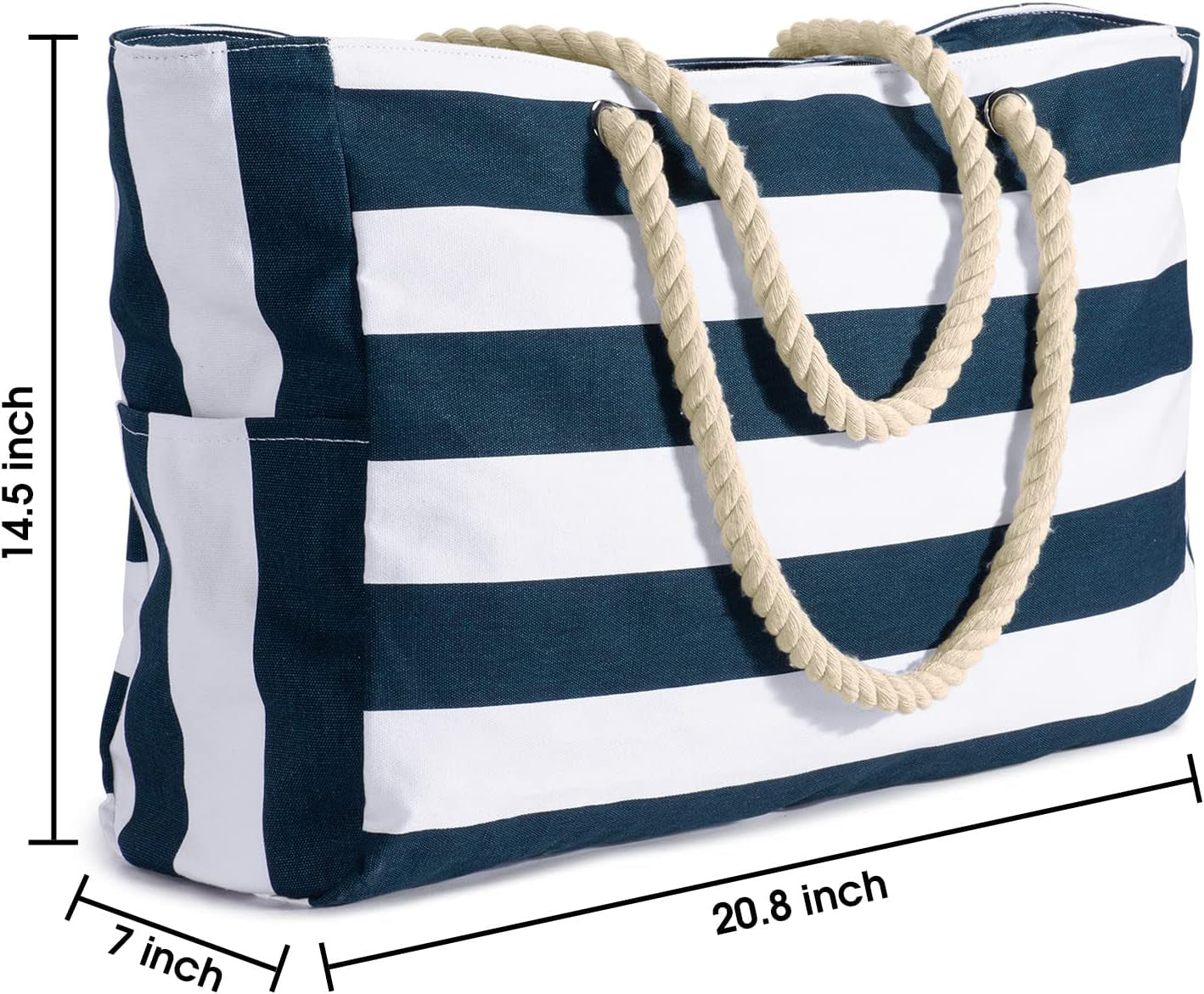 Beach Bag Large Waterproof Beach Tote Bags with Zip and Rope Handle Summer Holiday Essentials Shoulder Handbags for Travel Shopping Pool Gym Picnic
