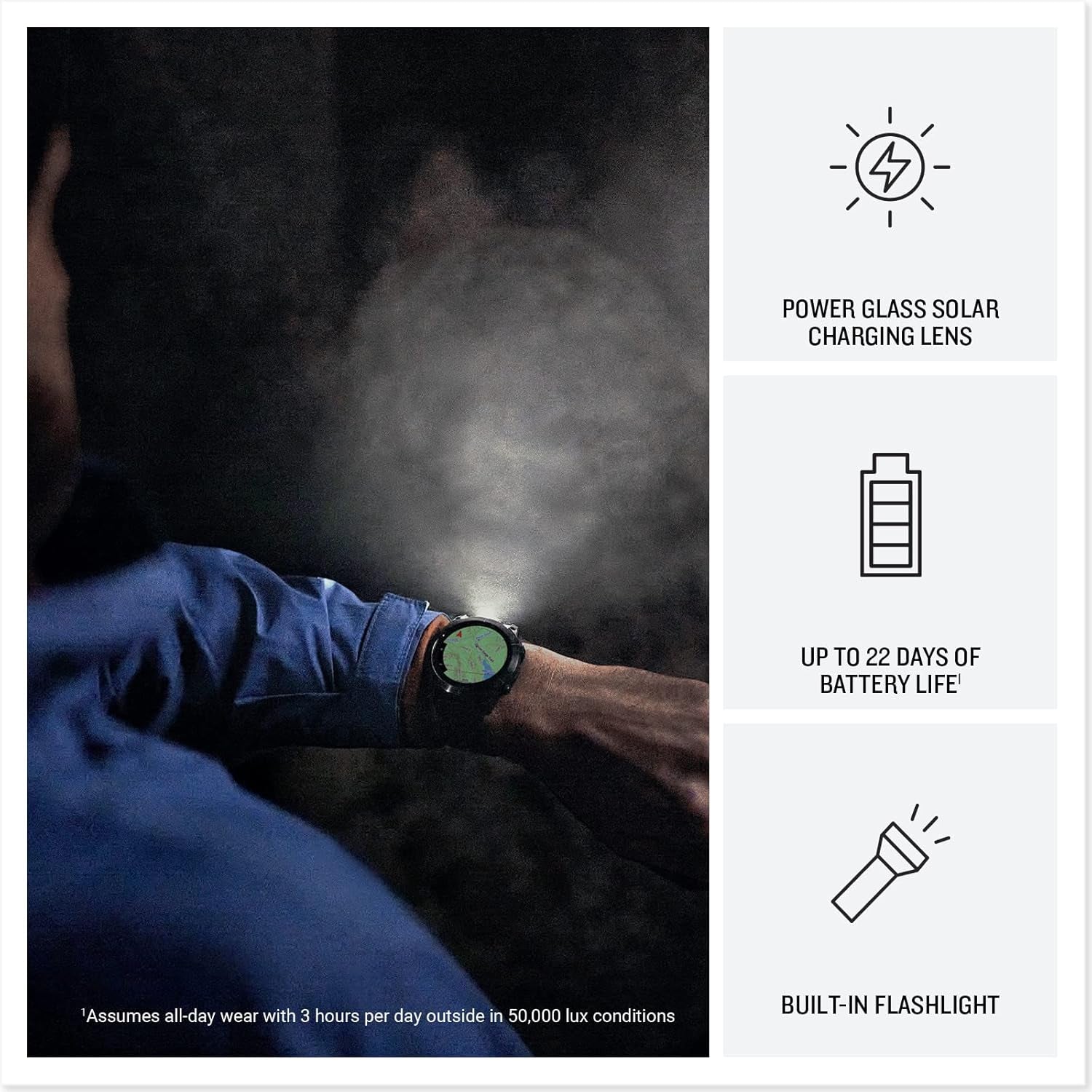 Fēnix 7 PRO SOLAR, 47Mm GPS Smartwatch, Multisport, SOLAR Charging, Advanced Health & Training Features, Touchscreen & Buttons, up to 22 Days Battery Life, Graphite