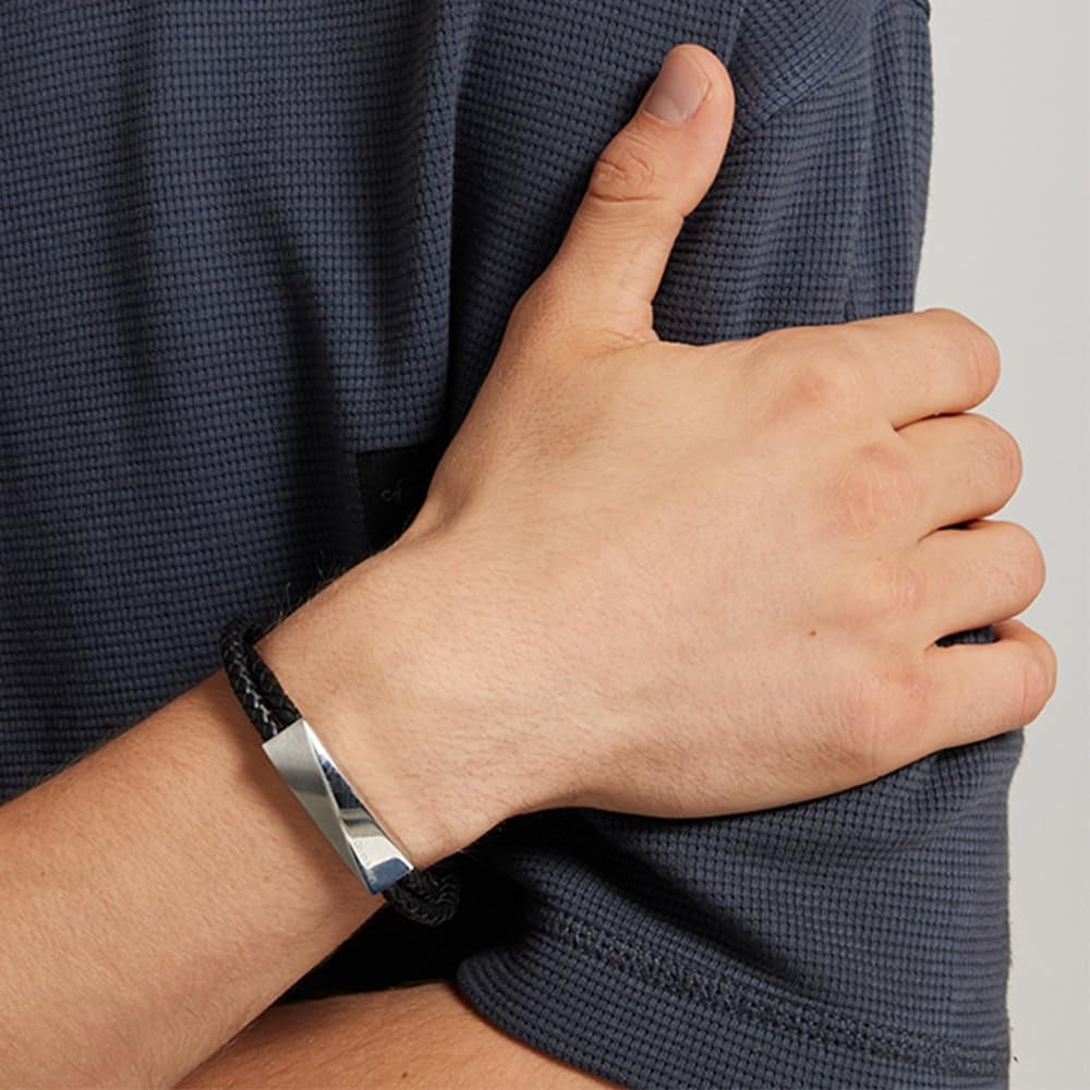 Braided Leather Bracelets for Men'S WRAPPED & BRAIDED Collection