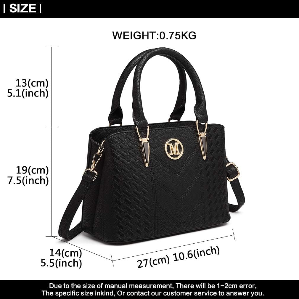 Handbag for Women, Woven and Chevron Pattern, M Logo on the Front, Top Handle or Shoulder Bag