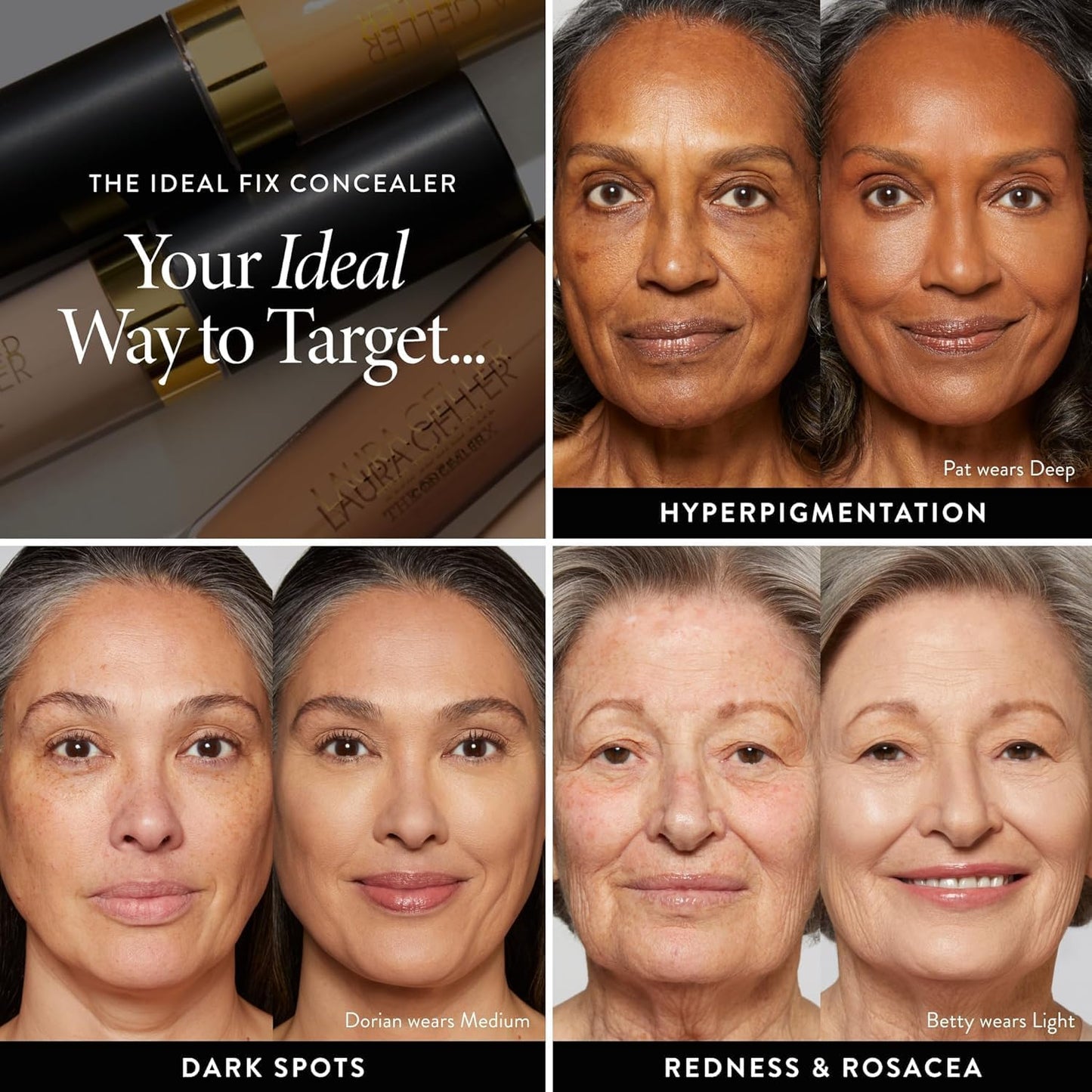 LAURA GELLER NEW YORK the Ideal Fix Concealer (Deep) - Buildable Medium to Full Coverage under Eye Concealer - Long-Lasting Liquid for Covering under Eye Dark Circles & Blemishes