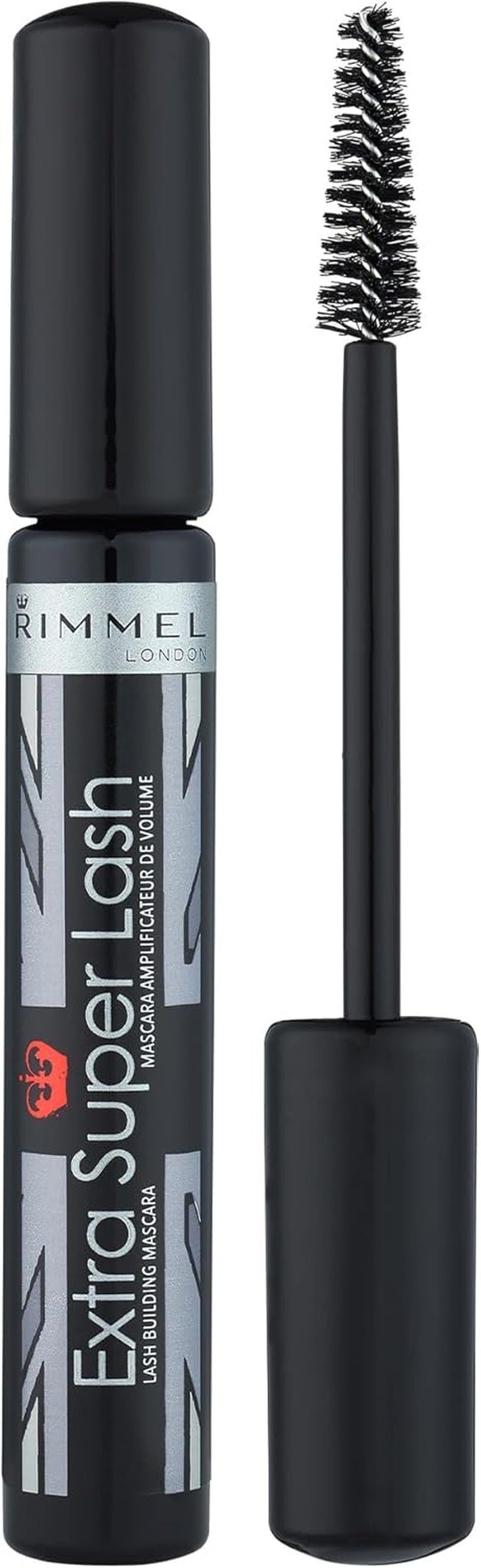 LONDON - Extra Super Lash Building Mascara - Defines, Lengthen & Curl Lashes - with Hydrogel for Healthy Looking Finish - Enriched with Vitamin E - No Clumping - 101 Black Black