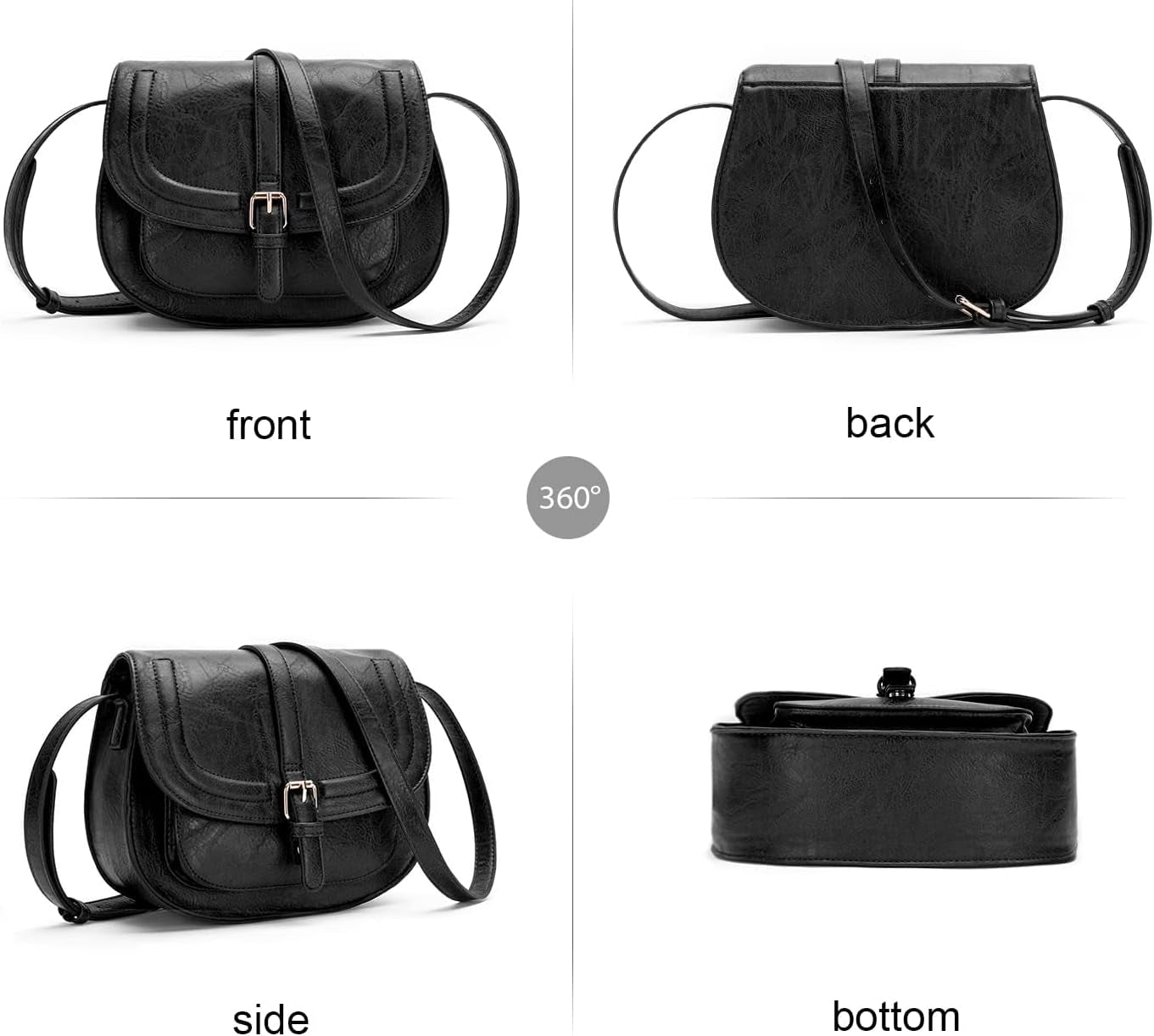 Crossbody Bag for Women Small Satchel and Shoulder Bag Vintage Saddle Handbags Vegan Leather