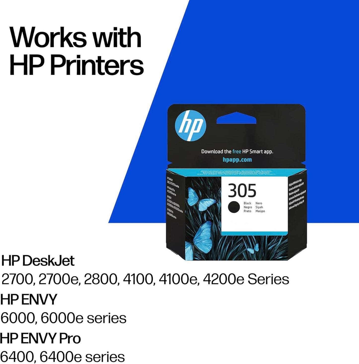 305 Black & Tri-Colour Ink (6ZD17AE) – Works With:  Deskjet 2700, 2700E, 2800, 4100, 4100E, 4200E Series, ENVY 6000, 6000E Series, ENVY Pro 6400, 6400E Series