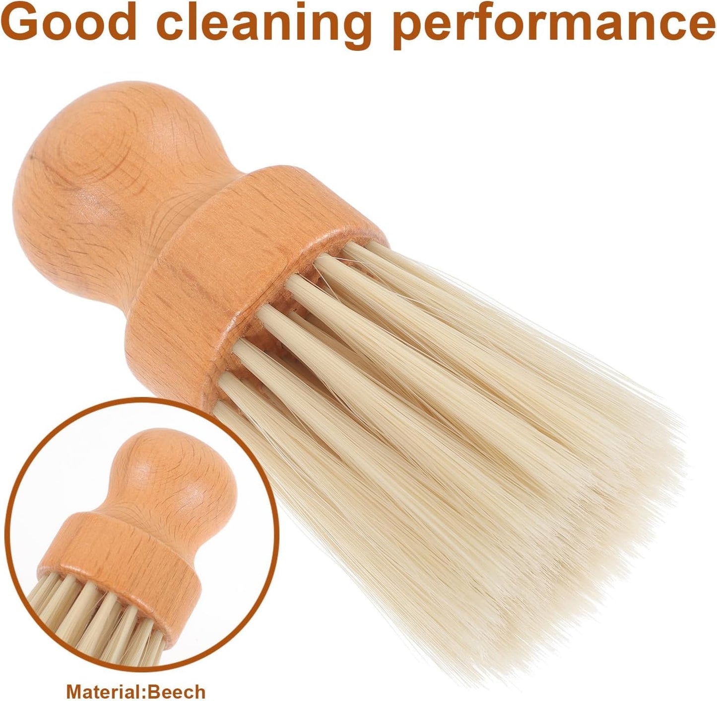 Cleaning Brush Beige Wooden Handle Handheld with Fibrous Soft Wool Bristles for Keyboard Cleaning and Portable Dust Removal Beech Material Suitable for Home and Office Use