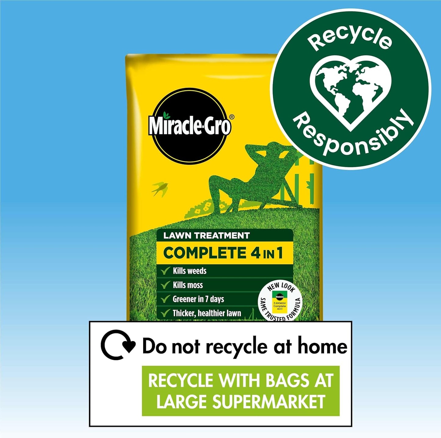 Complete 4 in 1 Lawn Food, 360 M² Bag, Lawn Food, Weed & Moss Control